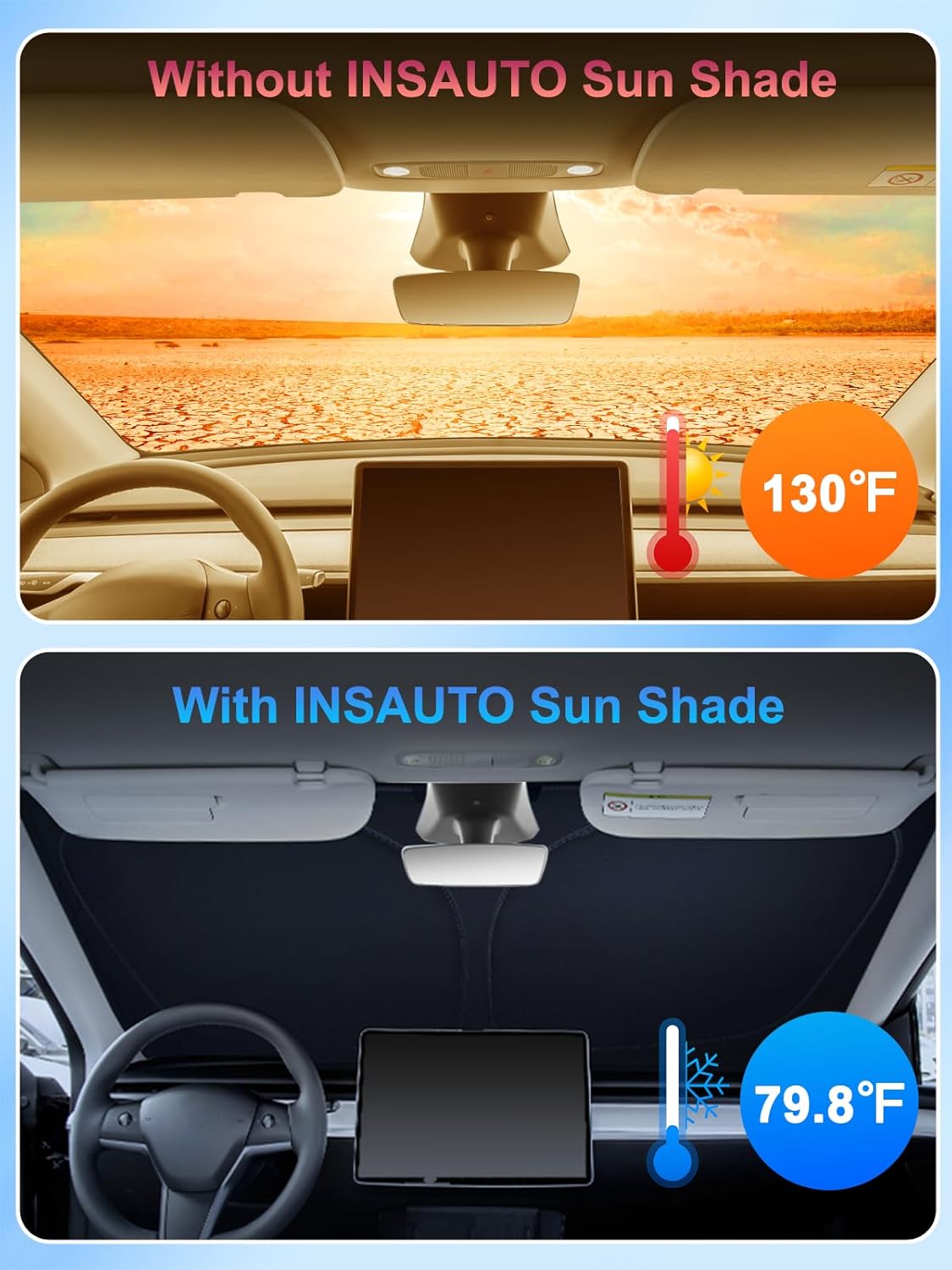 INSAUTO Windshield Sun Shade for 2022-2025 Nissan Pathfinder