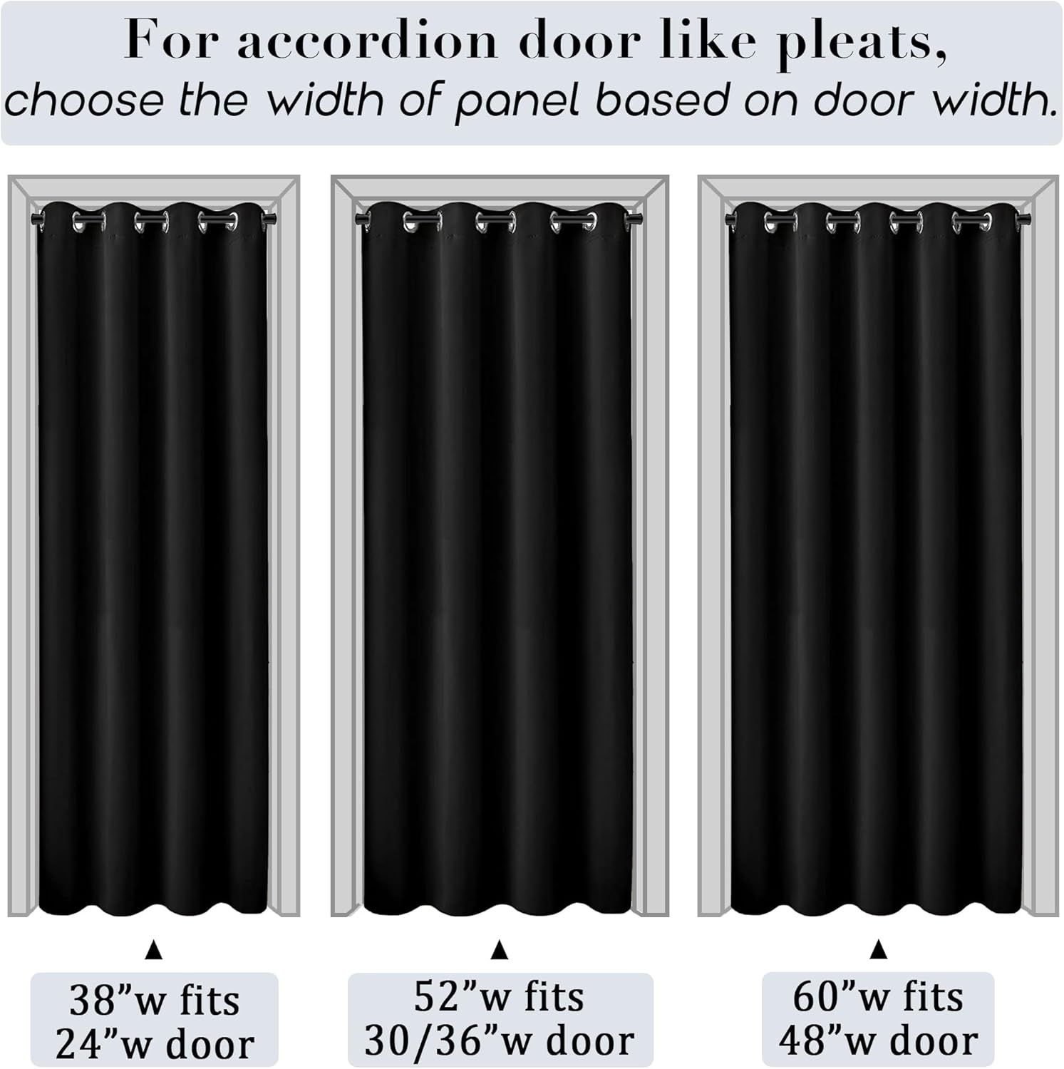 PANELSBURG 80 Inch Floor Length Sliding Curtains Black