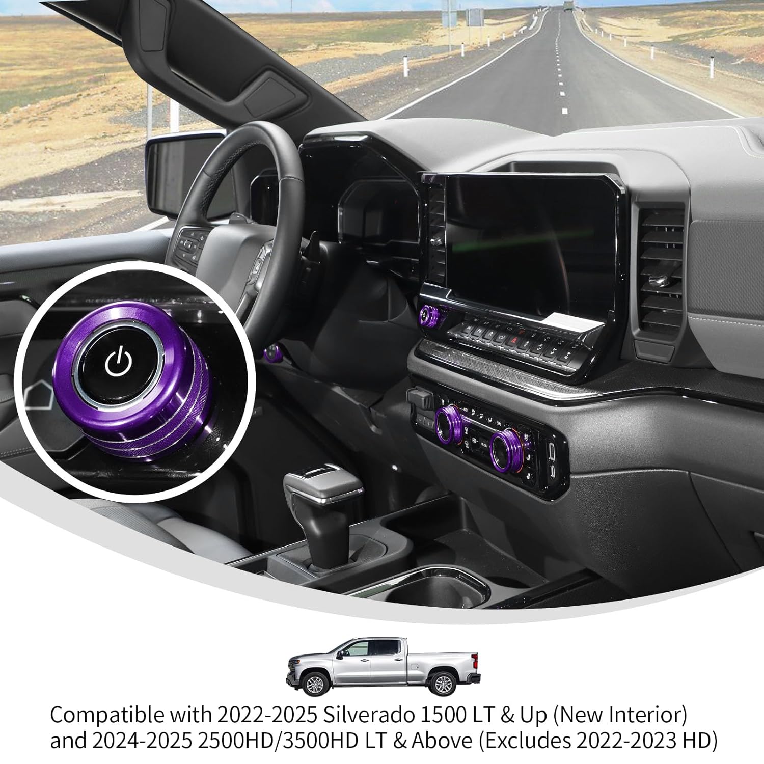 Linskip Purple Shift Knob Trim Kit for 2022-2025 Silverado