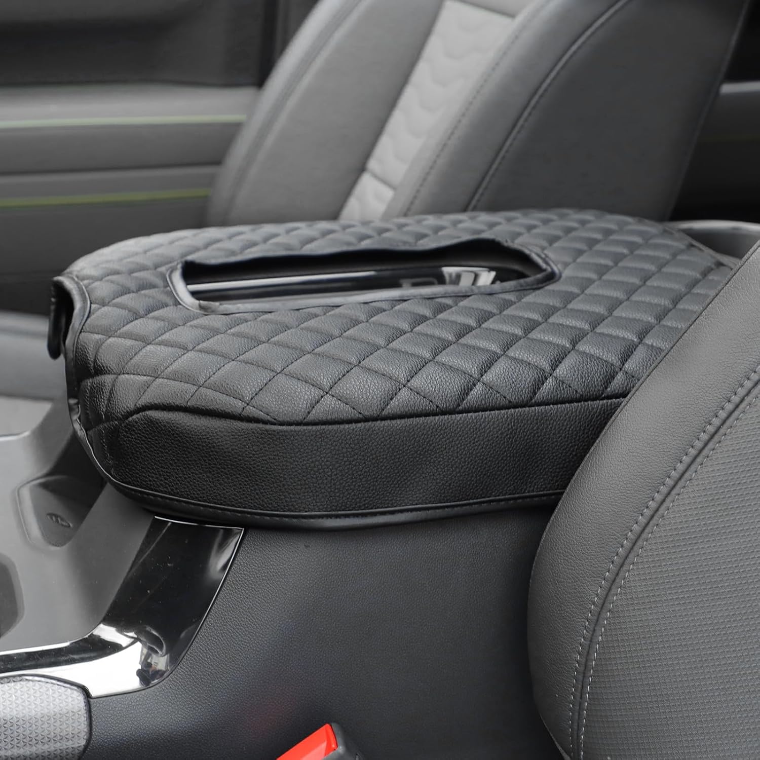 RT-TCZ Black Center Console Armrest Pad for Chevy Silverado 2019 Up