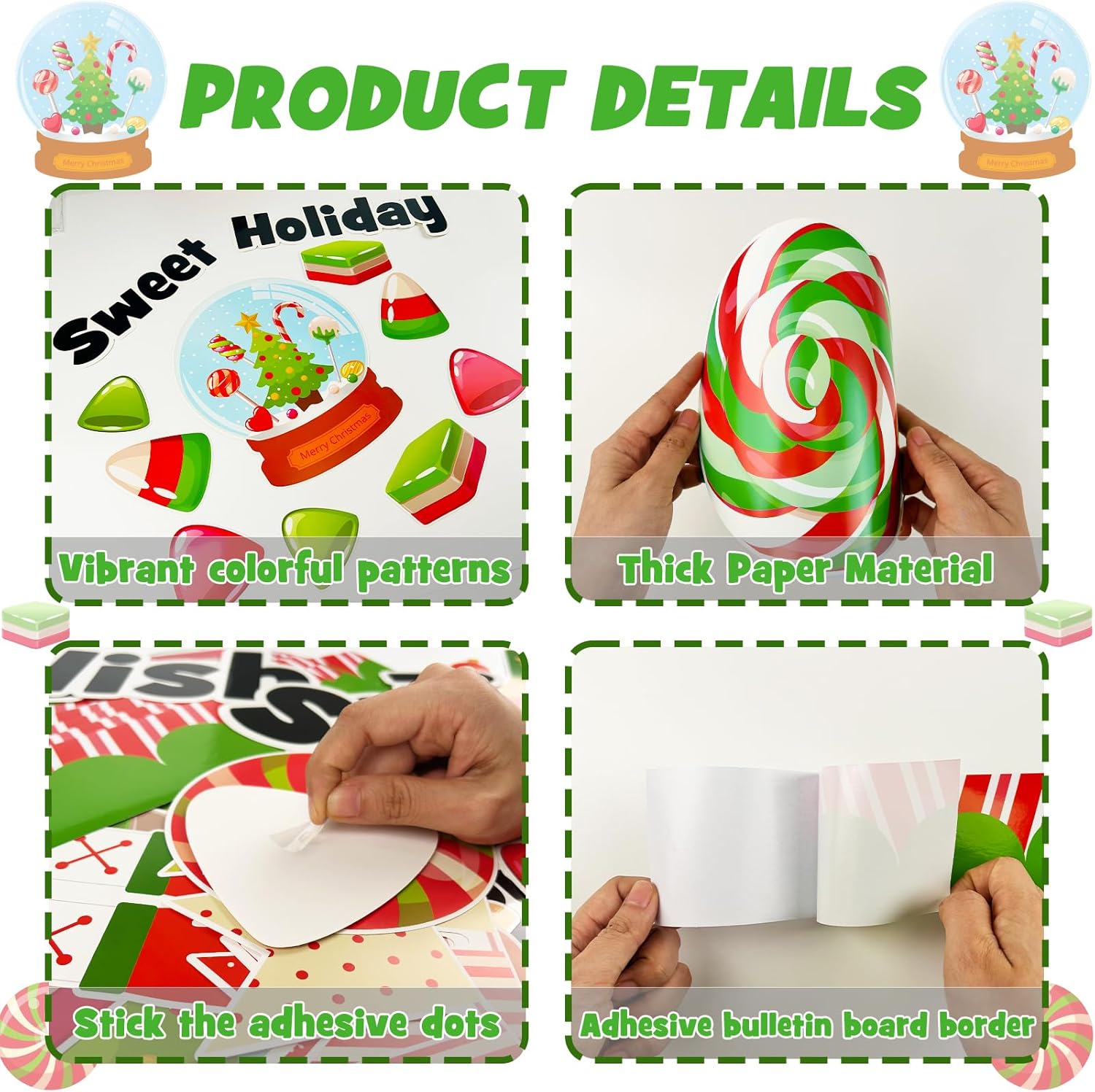 Glicholi Christmas Peppermint Bulletin Board Set