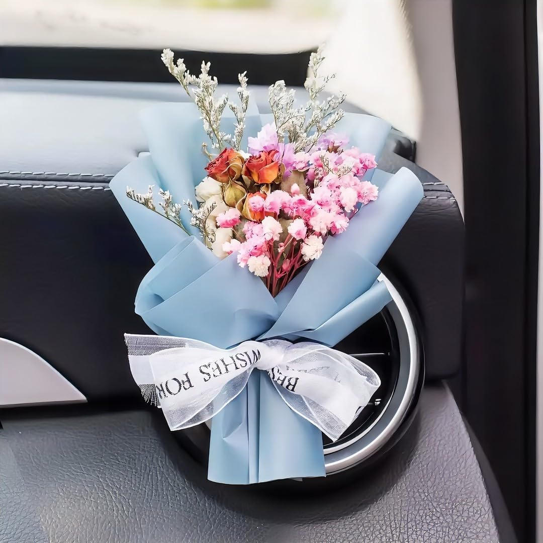Cute Flower Bouquet Car Air Freshener with Clip and Adhesive