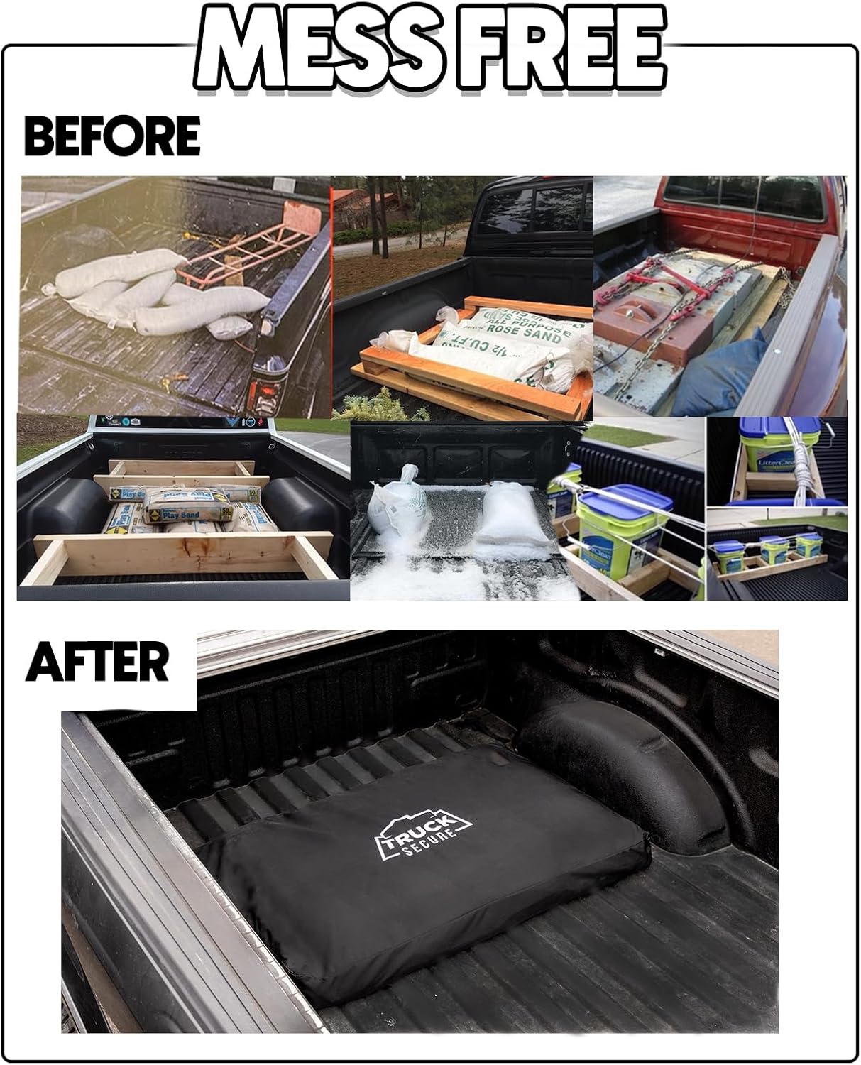 Truck Secure Traction Weight Organizer for Pickup Beds