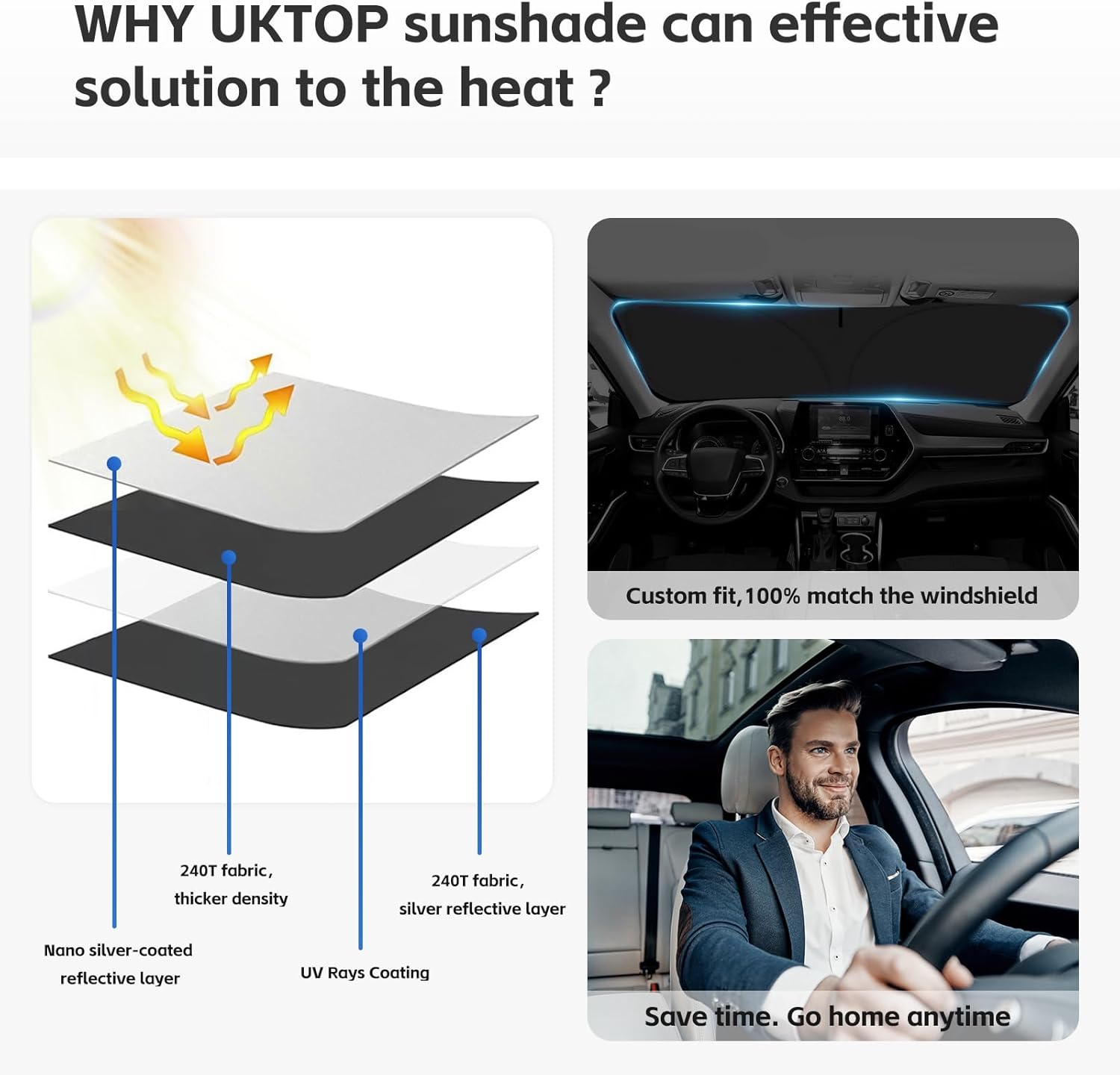 UKTOP Windshield Sunshade for Chevy Trailblazer 2021-2026