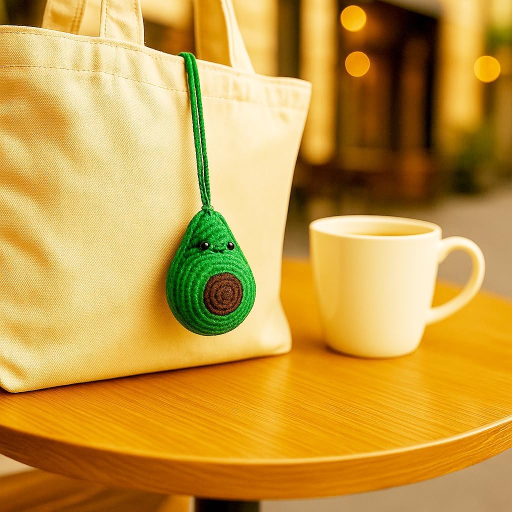 Handmade Crochet Avocado Ornament - Multi Use Amigurumi Decoration