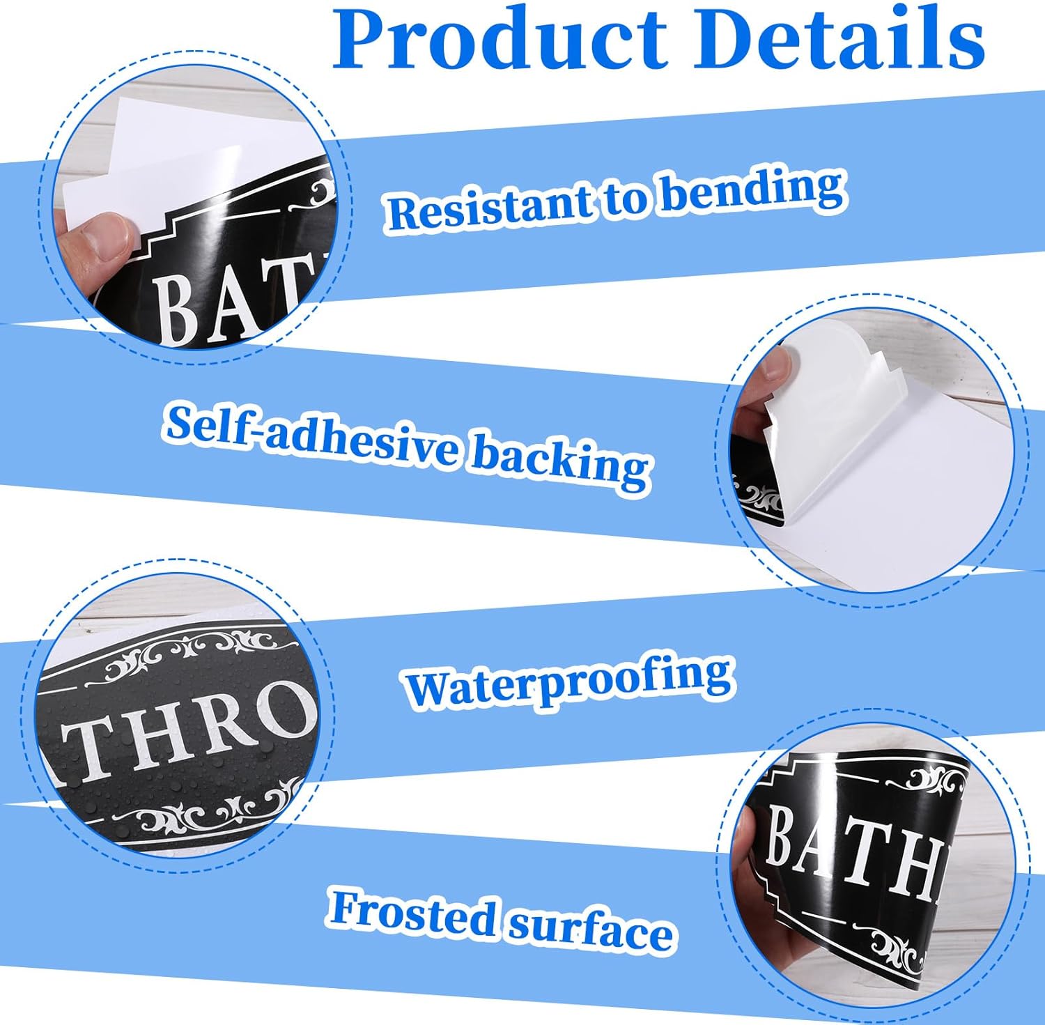 Bathroom Signs Decor 925 X 37 Inch Waterproof Wall Stickers