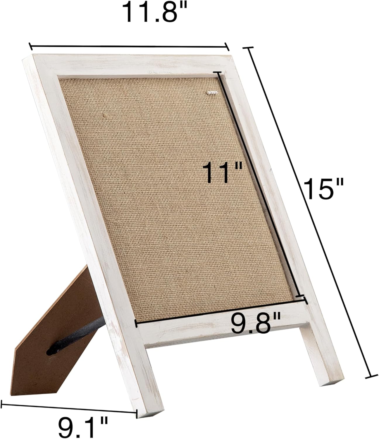 SOFE Linen Bulletin Board Small 12x15 Freestanding Tabletop Display