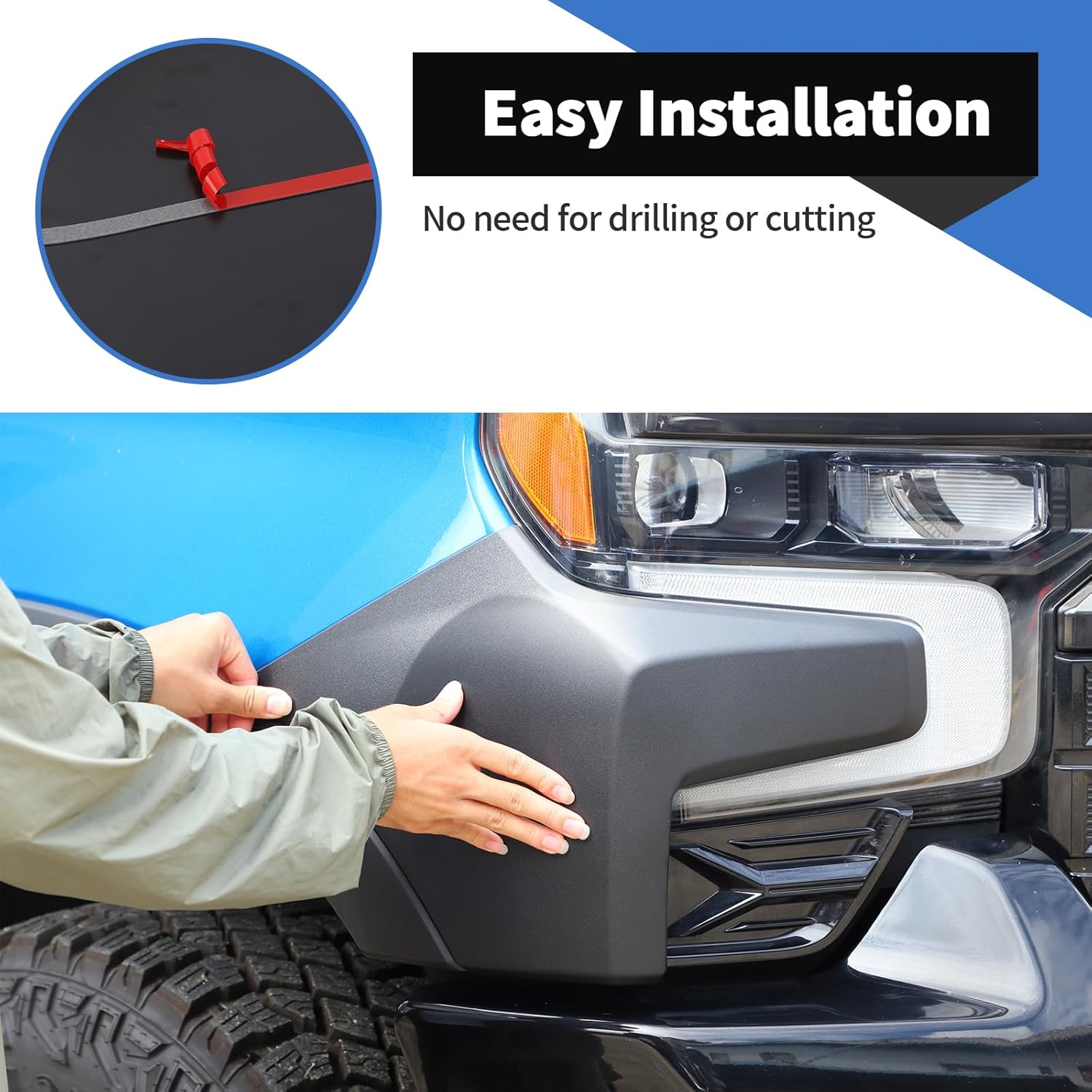 Voodonala Chevy Silverado ZR2 Front Hood Cowl Body Armor Matte Black