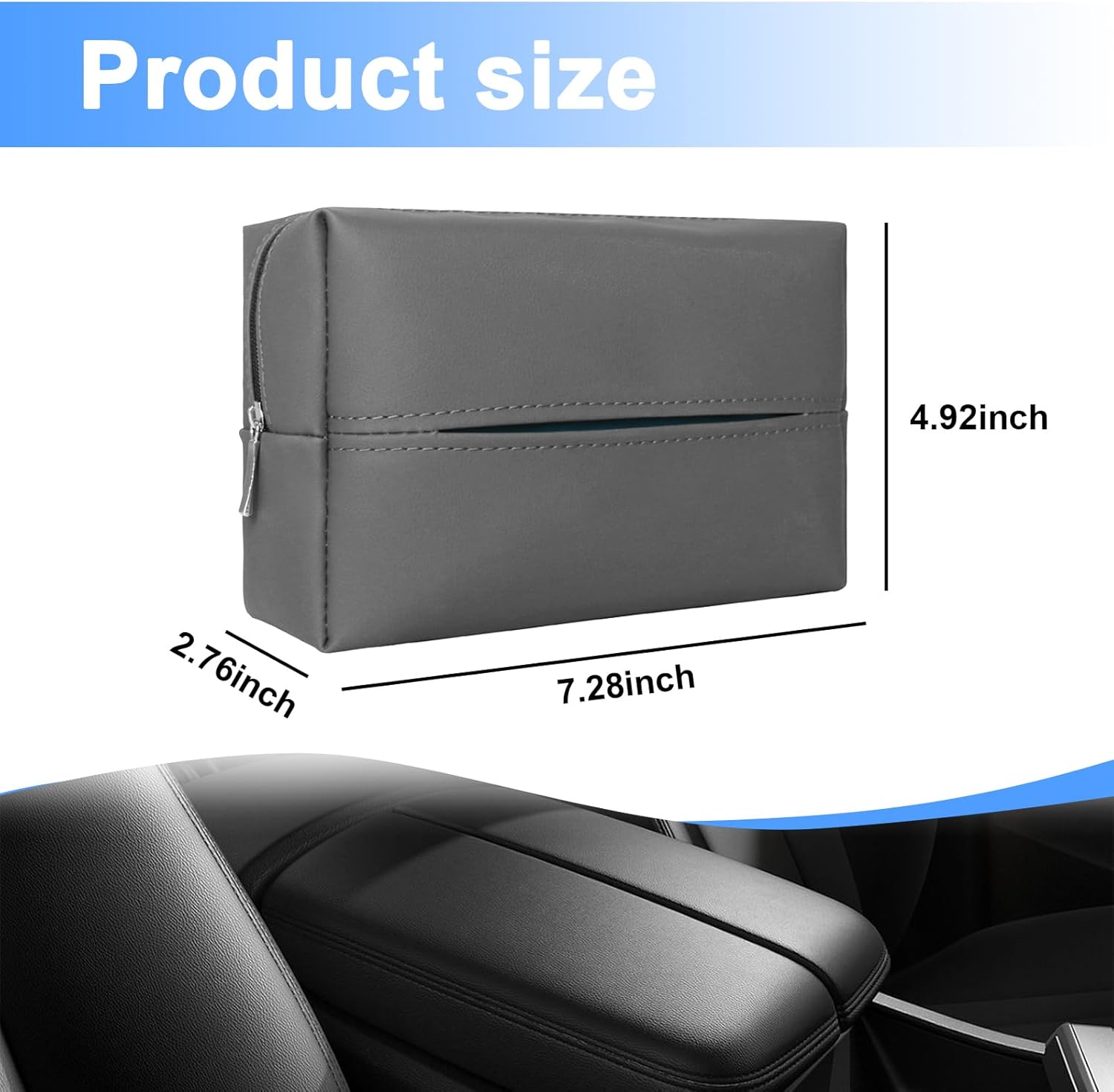 Augeny Car Tissue Holder with Adjustable Elastic Band