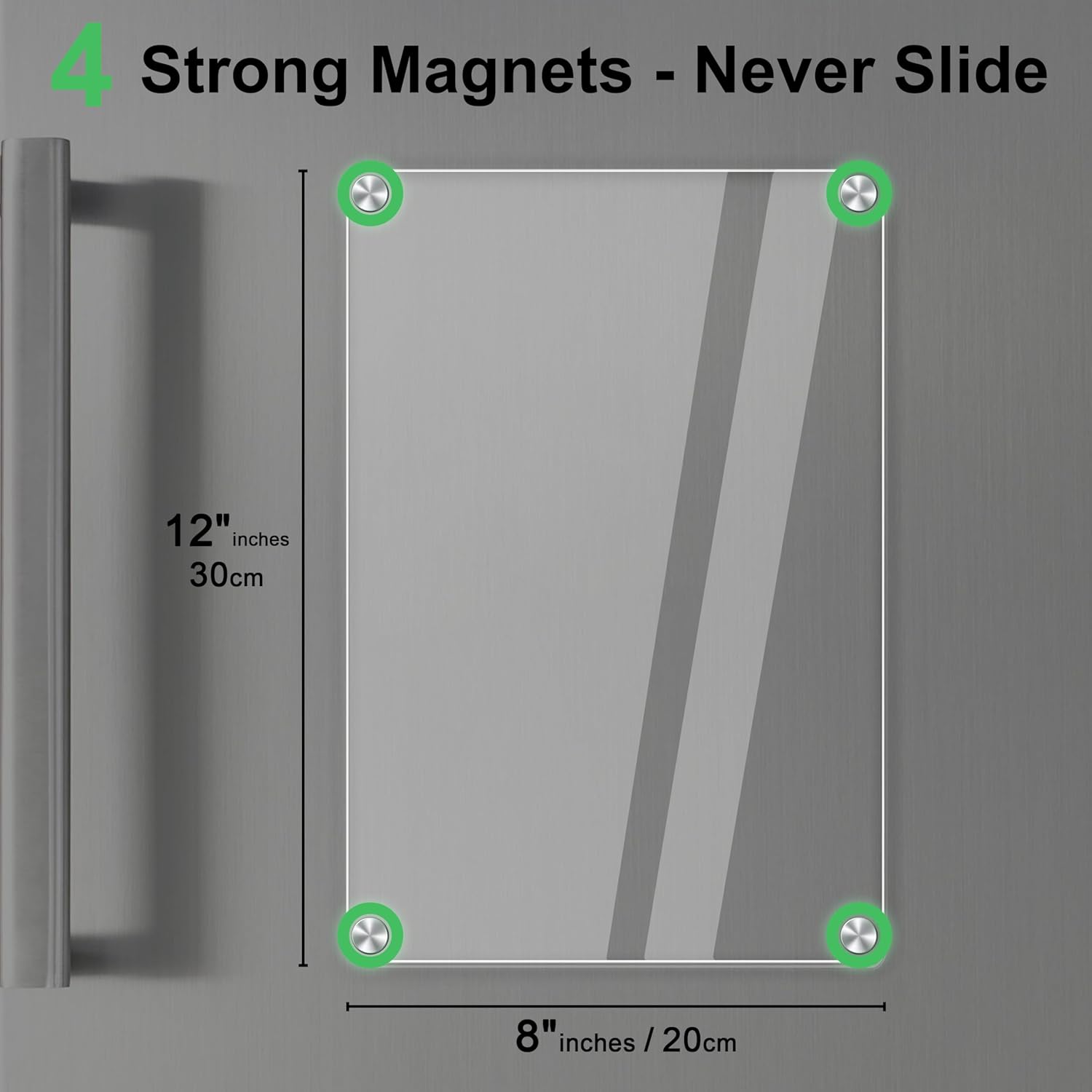 SINGFUM 12x8 Acrylic Magnetic Dry Erase Board 2 Pcs
