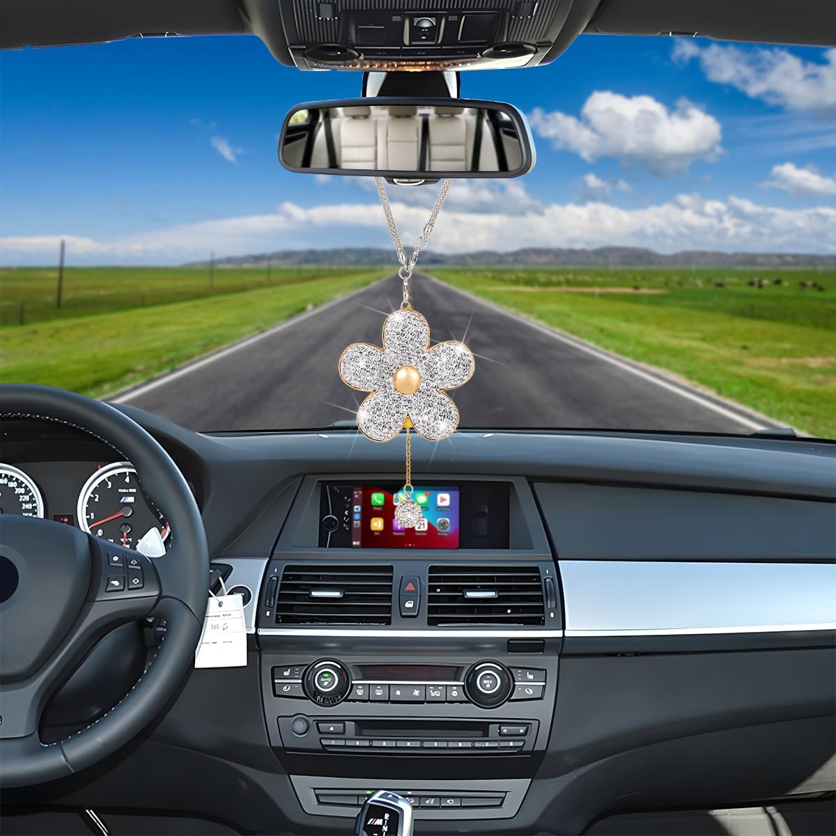 BESULEN Bling Daisy Flower Car Hanging Decor
