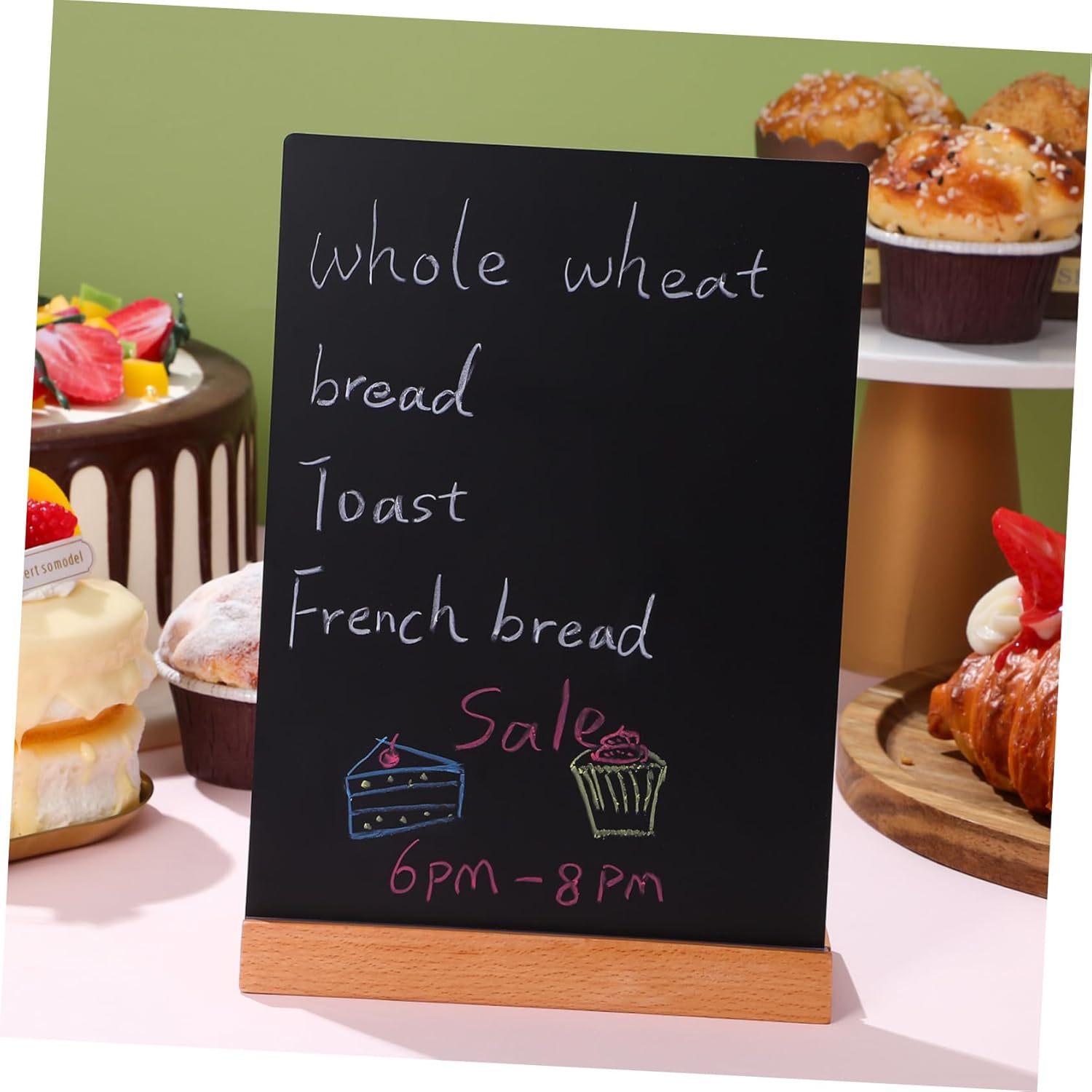 Zerodeko 2pcs Mini Chalkboard Signs with Easel Stands