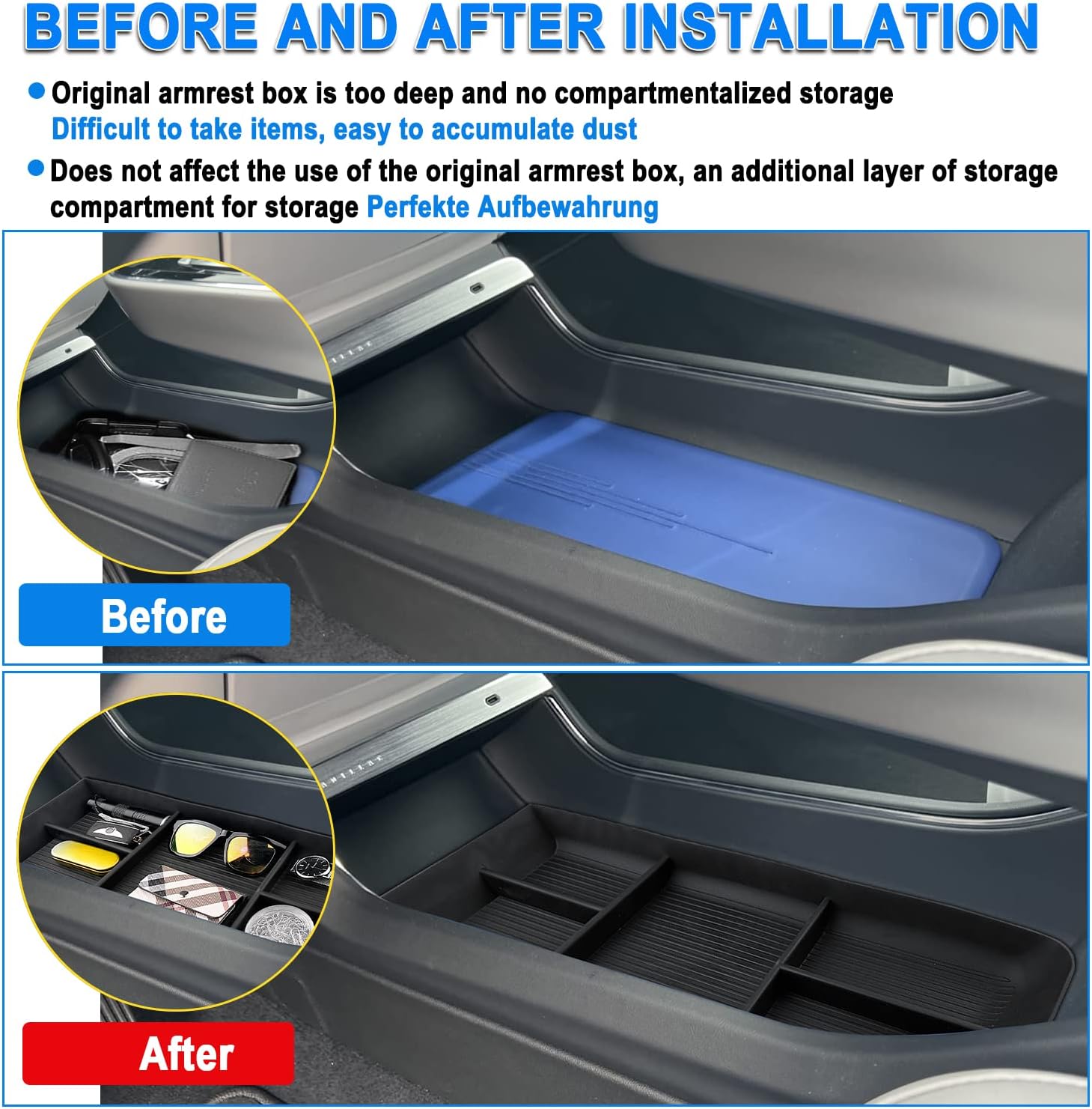 SHAOHAO Cadillac Lyriq 2023-2025 Center Console Organizer