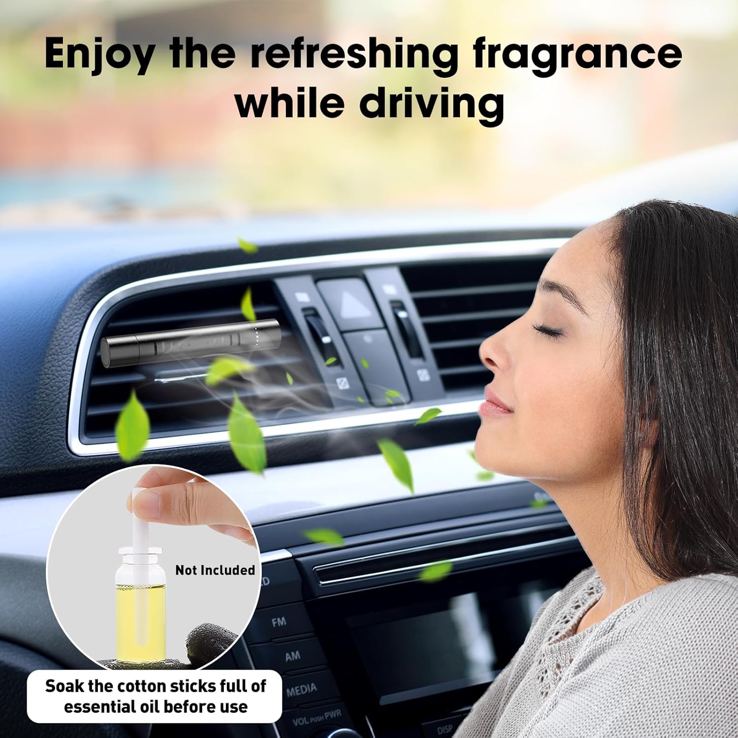 Home-Cloud 2 Pack Car Air Freshener Clips with 12 Refill Sticks