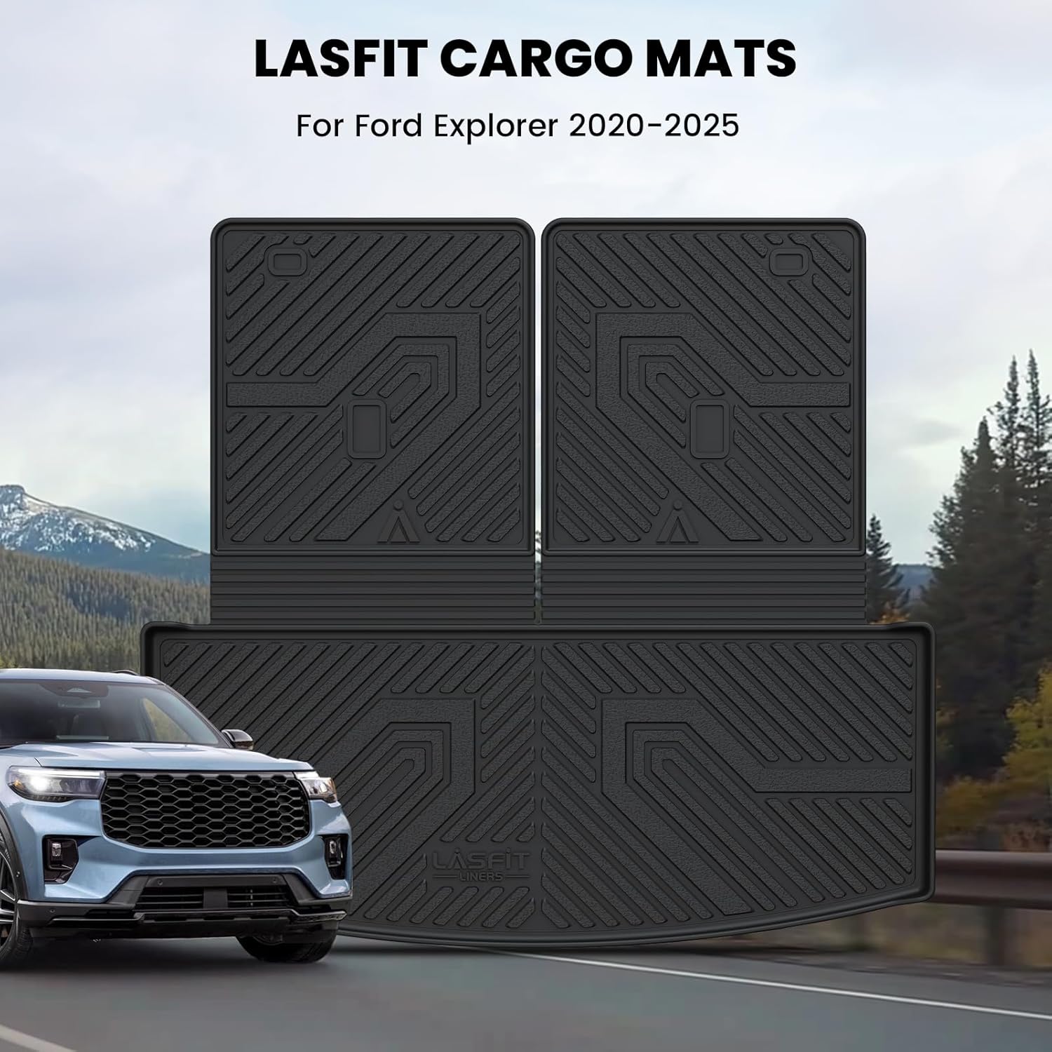LASFIT Trunk Backrest Mat Ford Explorer 2020-2025 Black