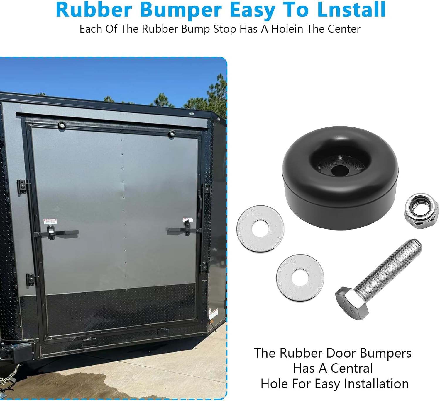 Trailer Ramp Door Rubber Bumpers 4-Pack with Screw Kit