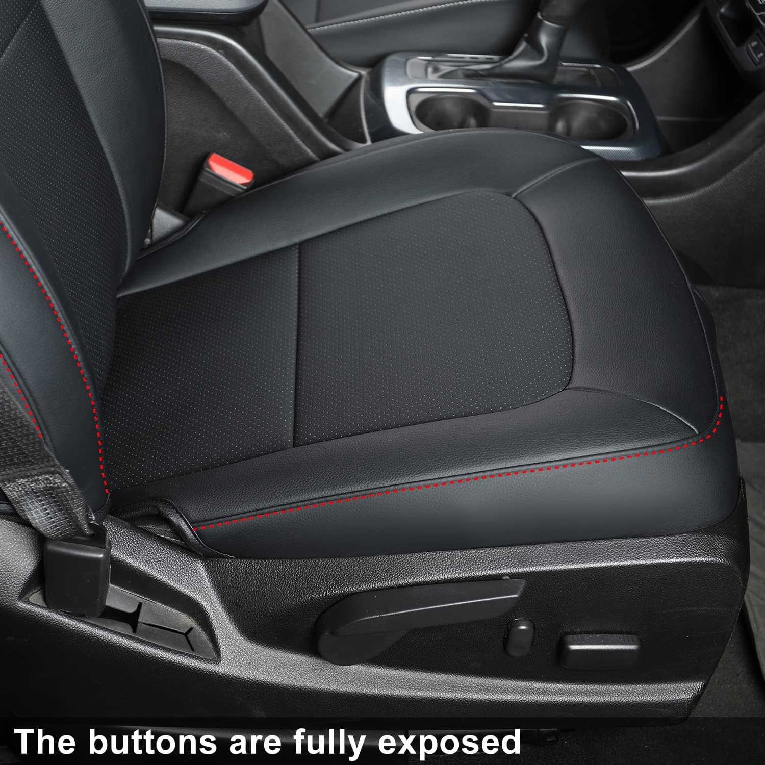 LUCKYMAN CLUB Chevy Colorado Seat Covers Black Red