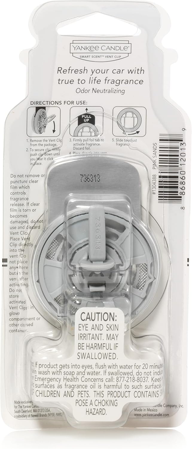Yankee Candle Car Vent Clip HW Pink Sands Smart Scent