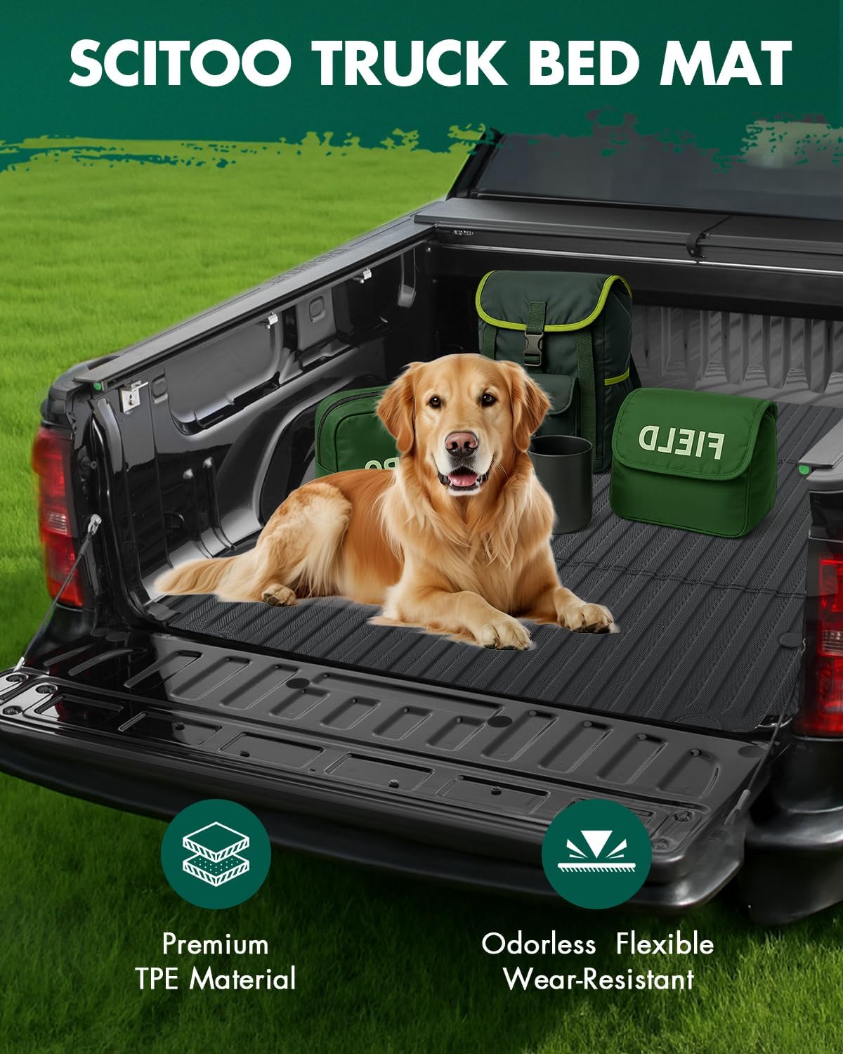 SCITOO Truck Bed Mat for 2024 Toyota Tacoma 6FT