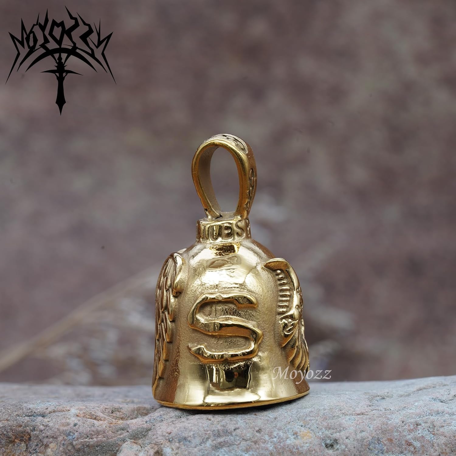 Angel Wing Knight Bell Letters Motorcycle Guardian Bell - Gold