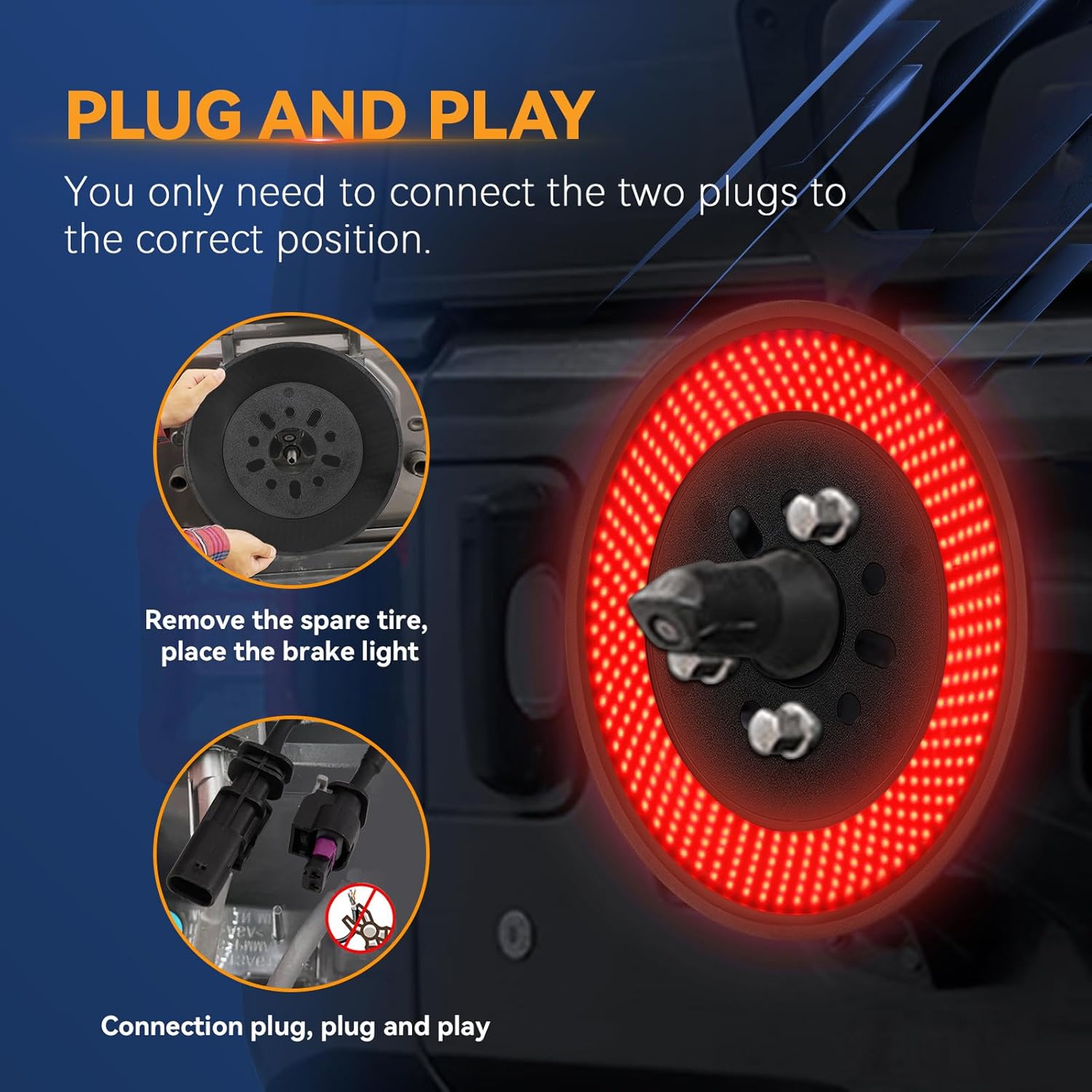 Spare Tire Brake Light for Jeep Wrangler JL JLU 2018-2025