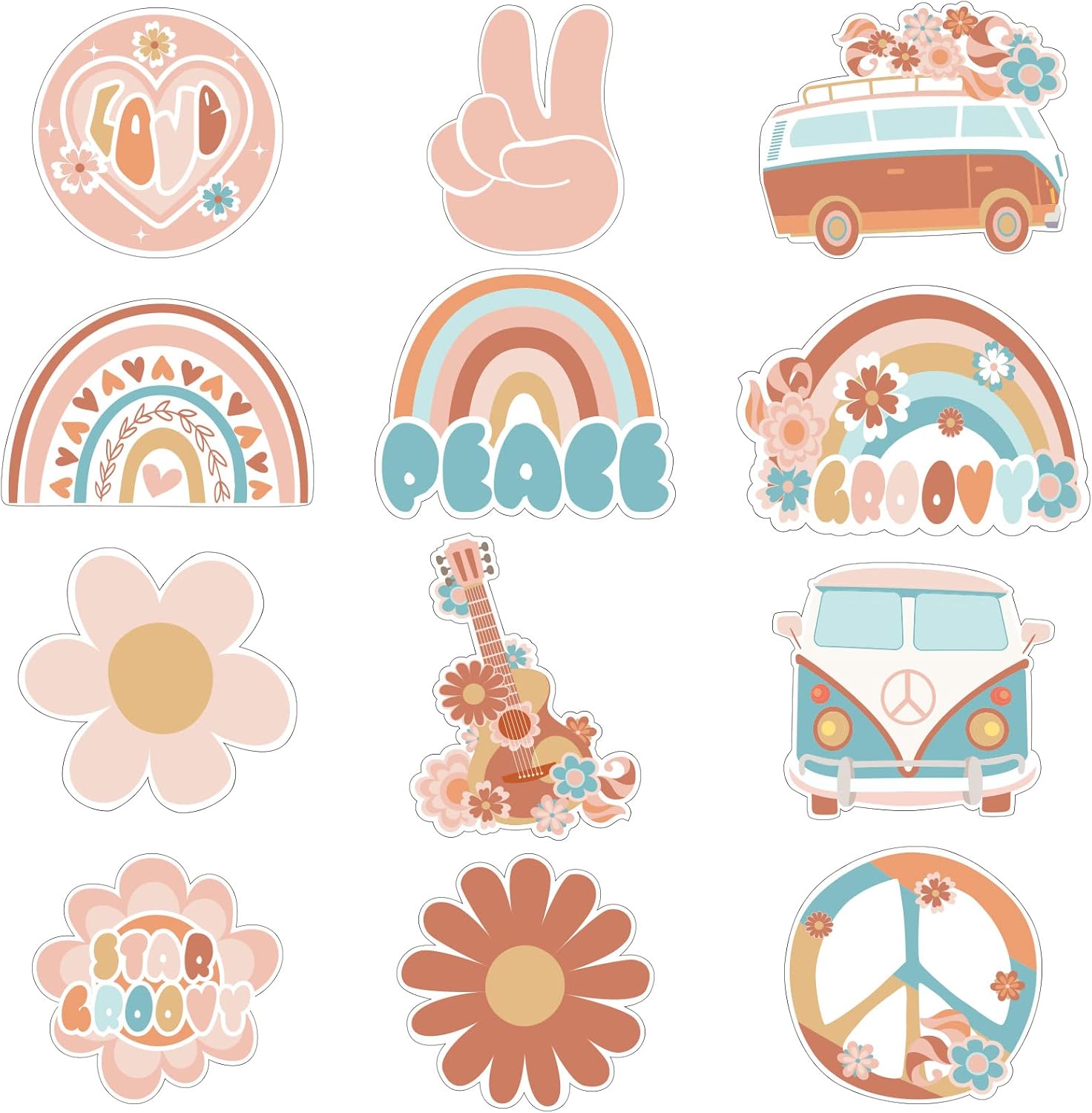 48PCS Hippie Retro Bulletin Board Decor Set