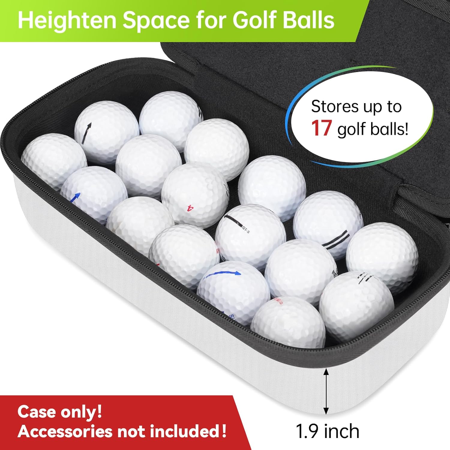 YOREPEK Golf Glove Case with Dividers and Shaper Black