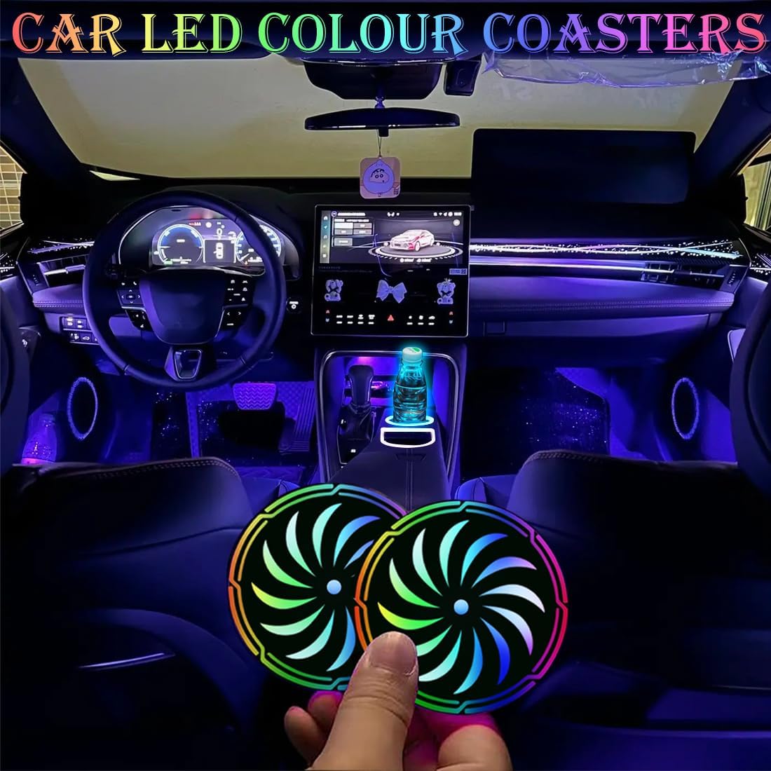 2Pcs LED Coaster Lights with 7 Color Variations