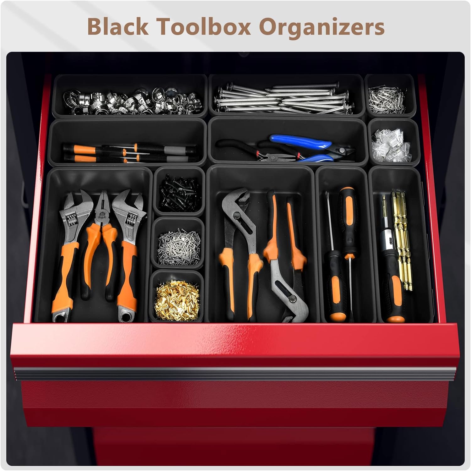 A-LuGei 42PCS Black Tool Box Organizer Tray Divider Set