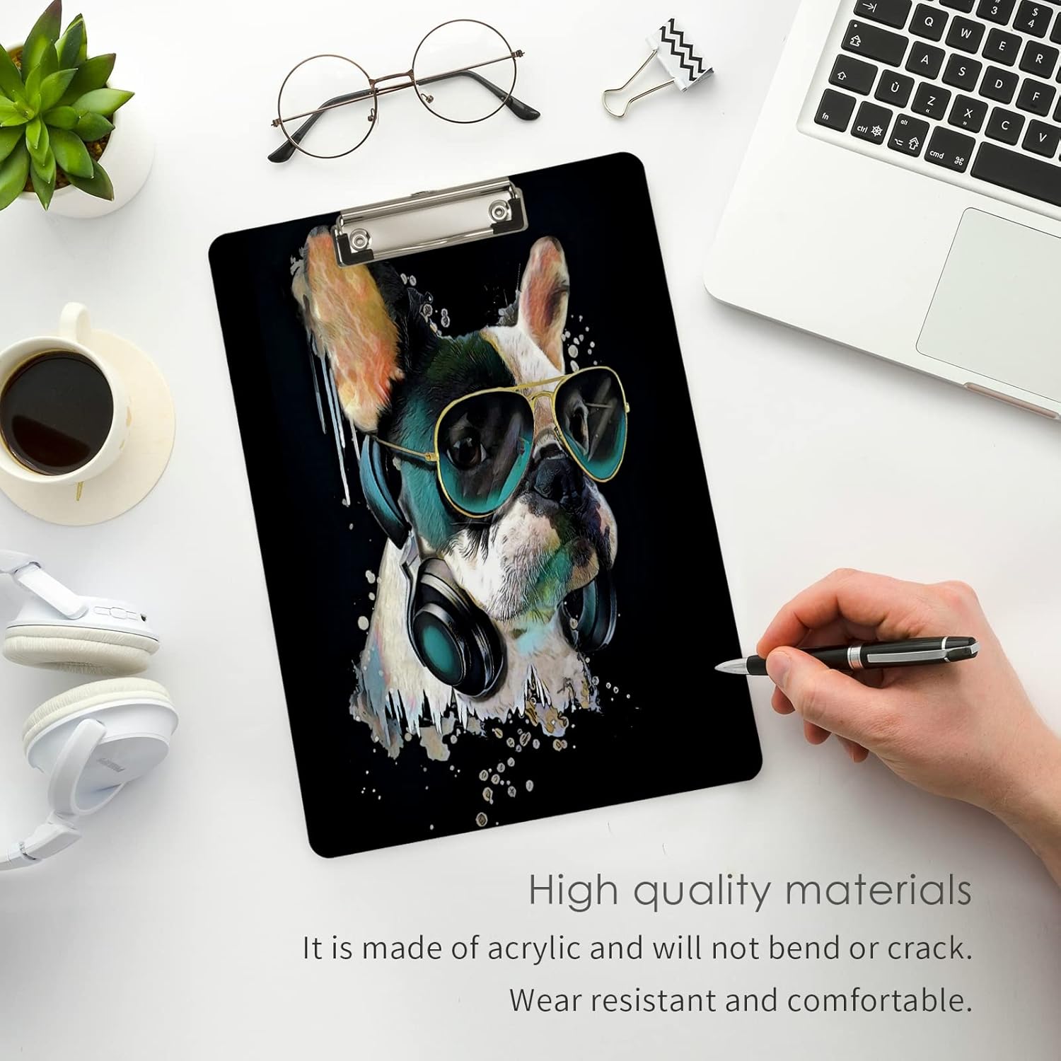 Eionryn French Bulldog Clipboard A4 Size Silver