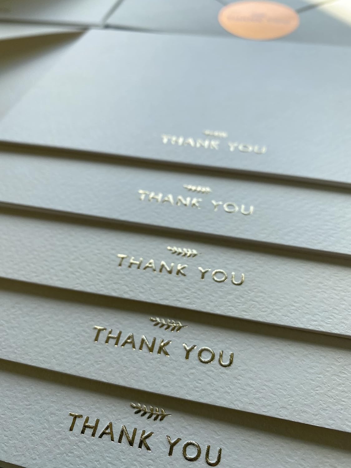 RUN2PRINT 36 Pack Thank You Cards With Envelopes and Foiled Stickers