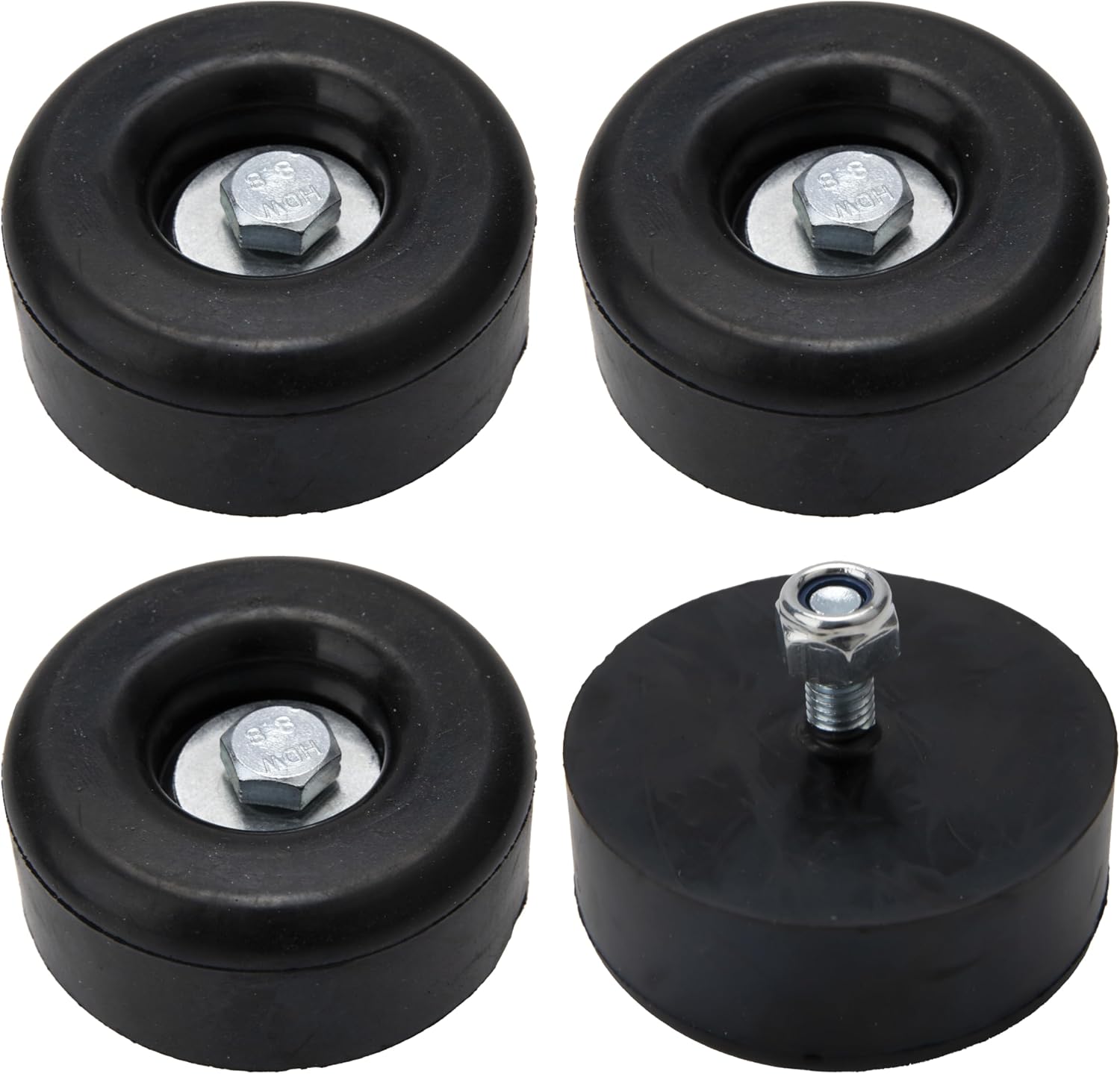Round Rubber Trailer Bumpers 25 Inches 4 Pack with Hardware