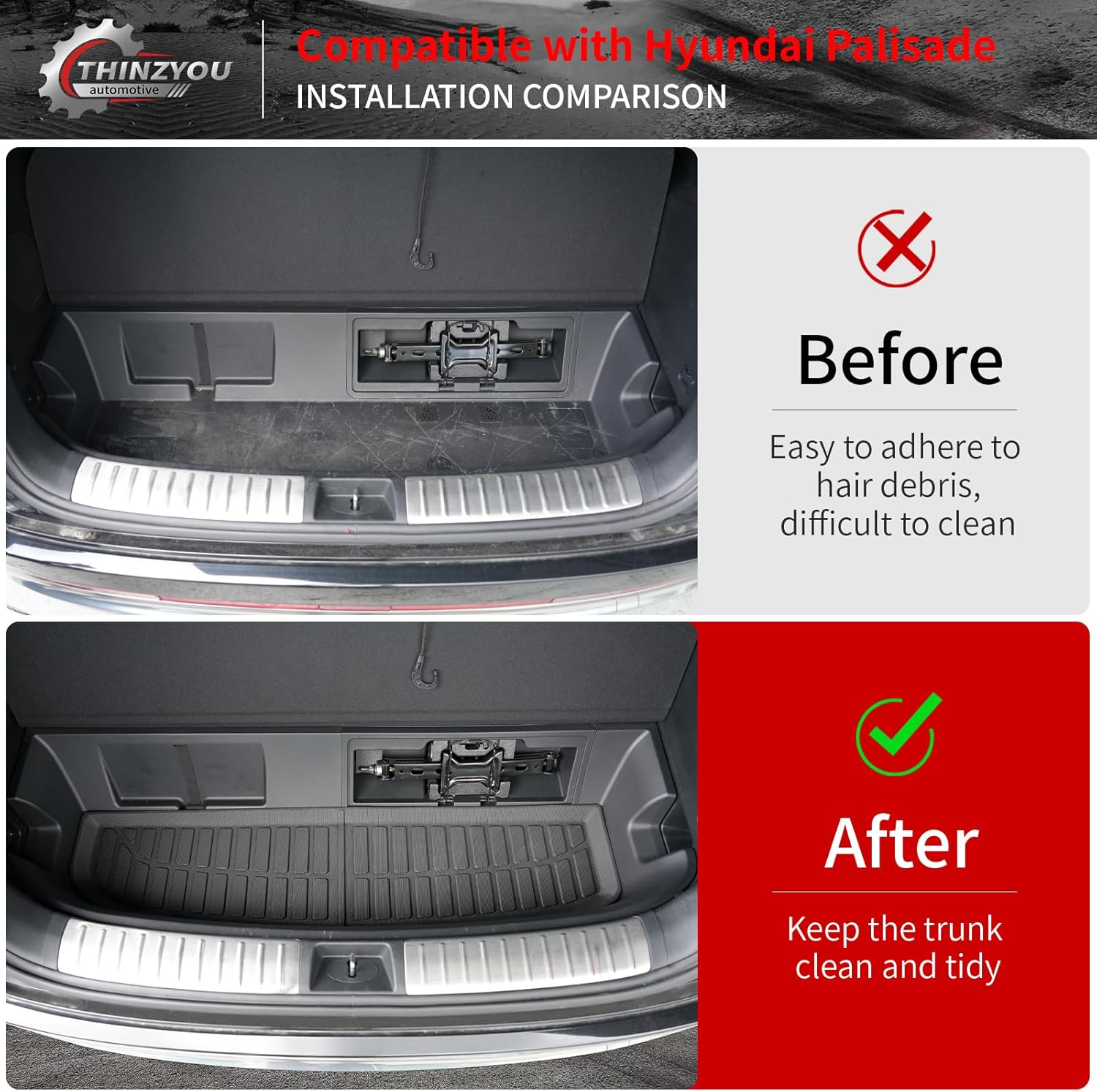 Thinzyou Lower Trunk Mat for Hyundai Palisade 2020-2025