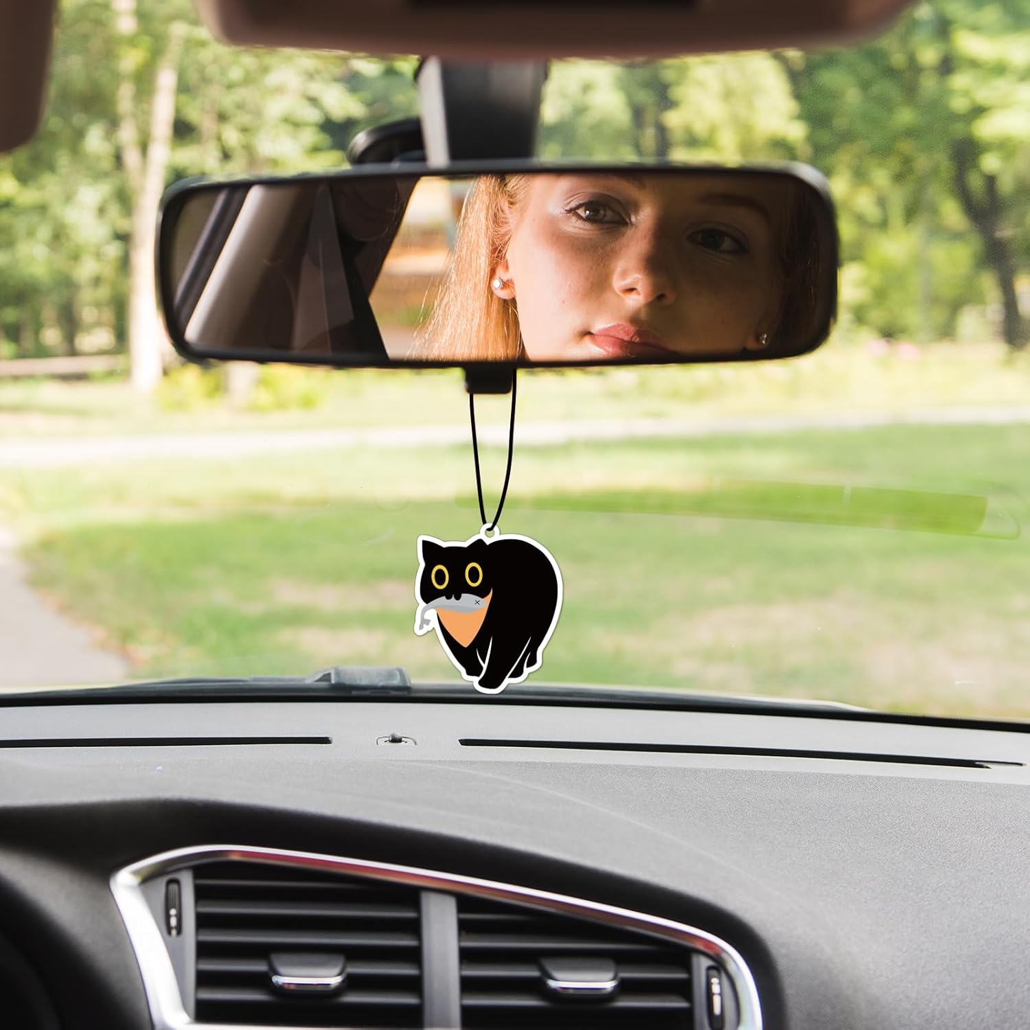 10PCS Cute Black Cat Hanging Air Fresheners with 5 Scents