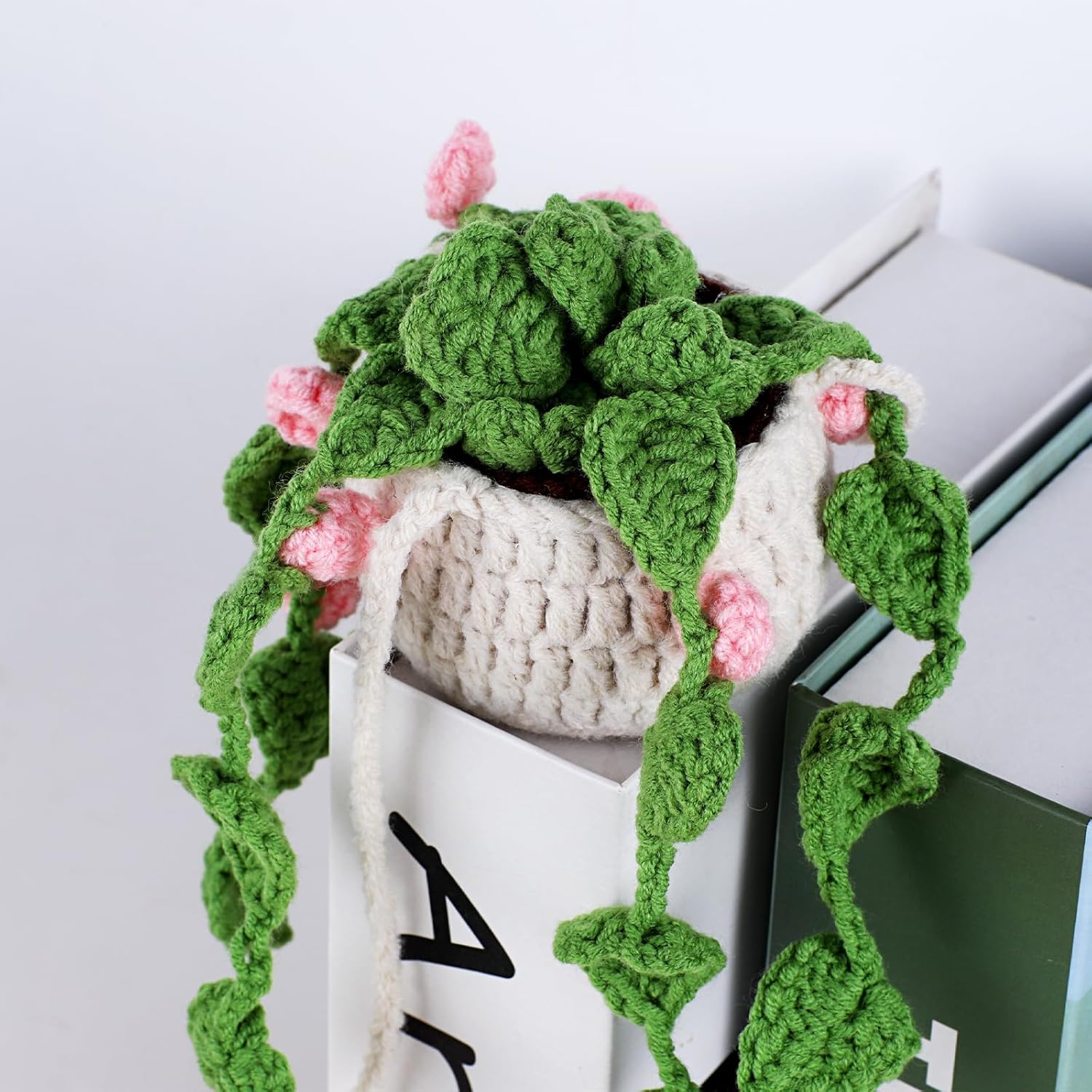 Handmade Knit Crochet Flower Car Mirror Ornament