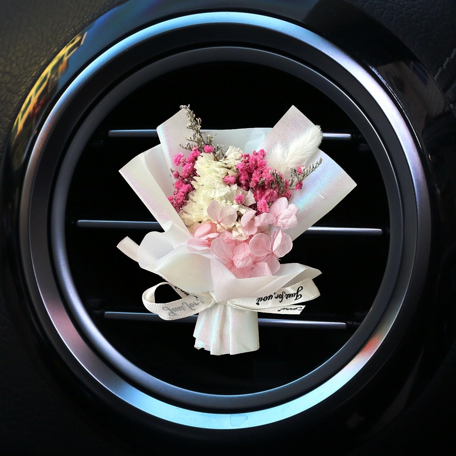 Galepromot Fresh Flowers Mini Dried Bouquet for Car Air Vent Clips
