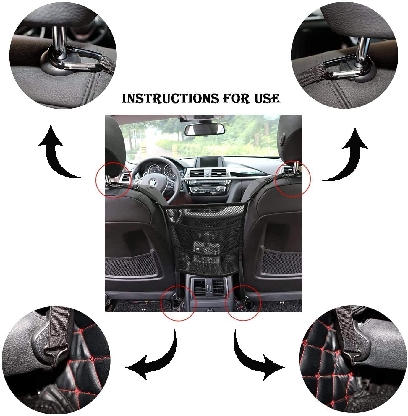 Car Seat Back Mesh Organizer for Pets and Kids