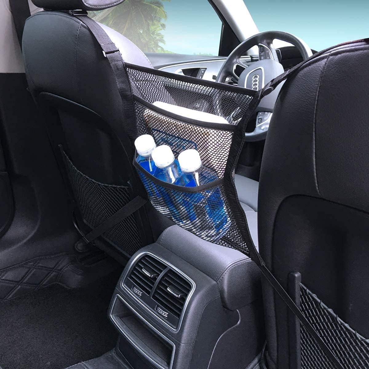 Car Seat Back Mesh Organizer for Pets and Kids