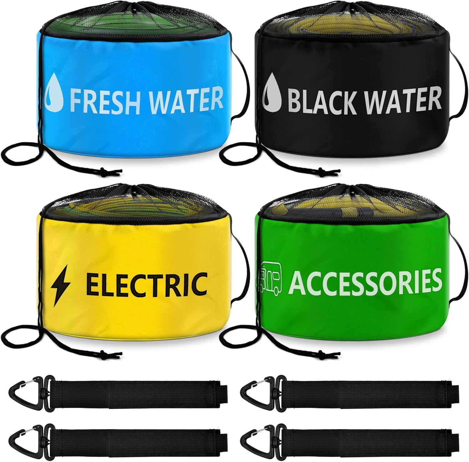 ERKOON 4-Pack Waterproof RV Hose Storage Bags