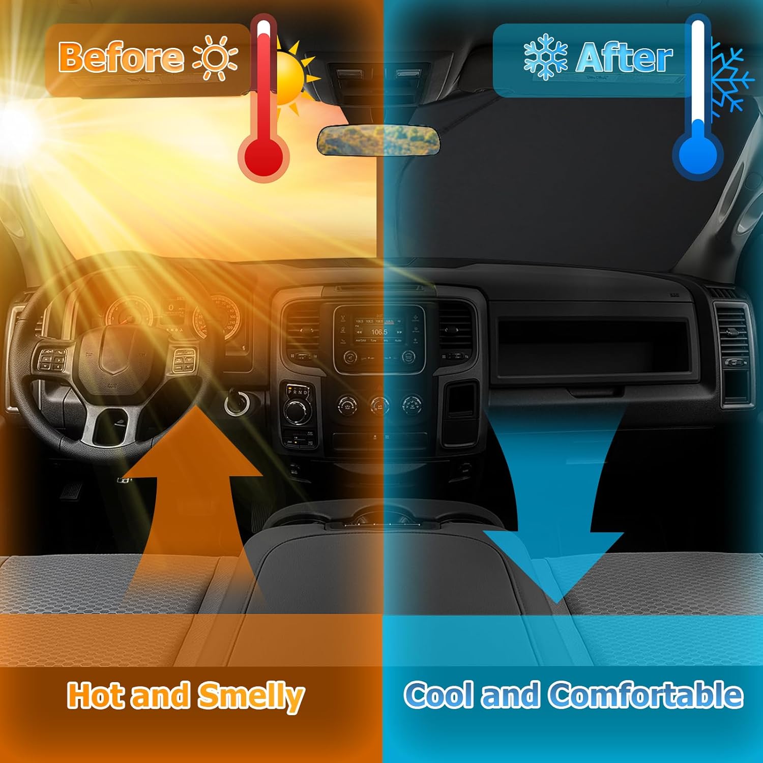 Bestview Windshield Sun Shade for Nissan Frontier 2006-2021