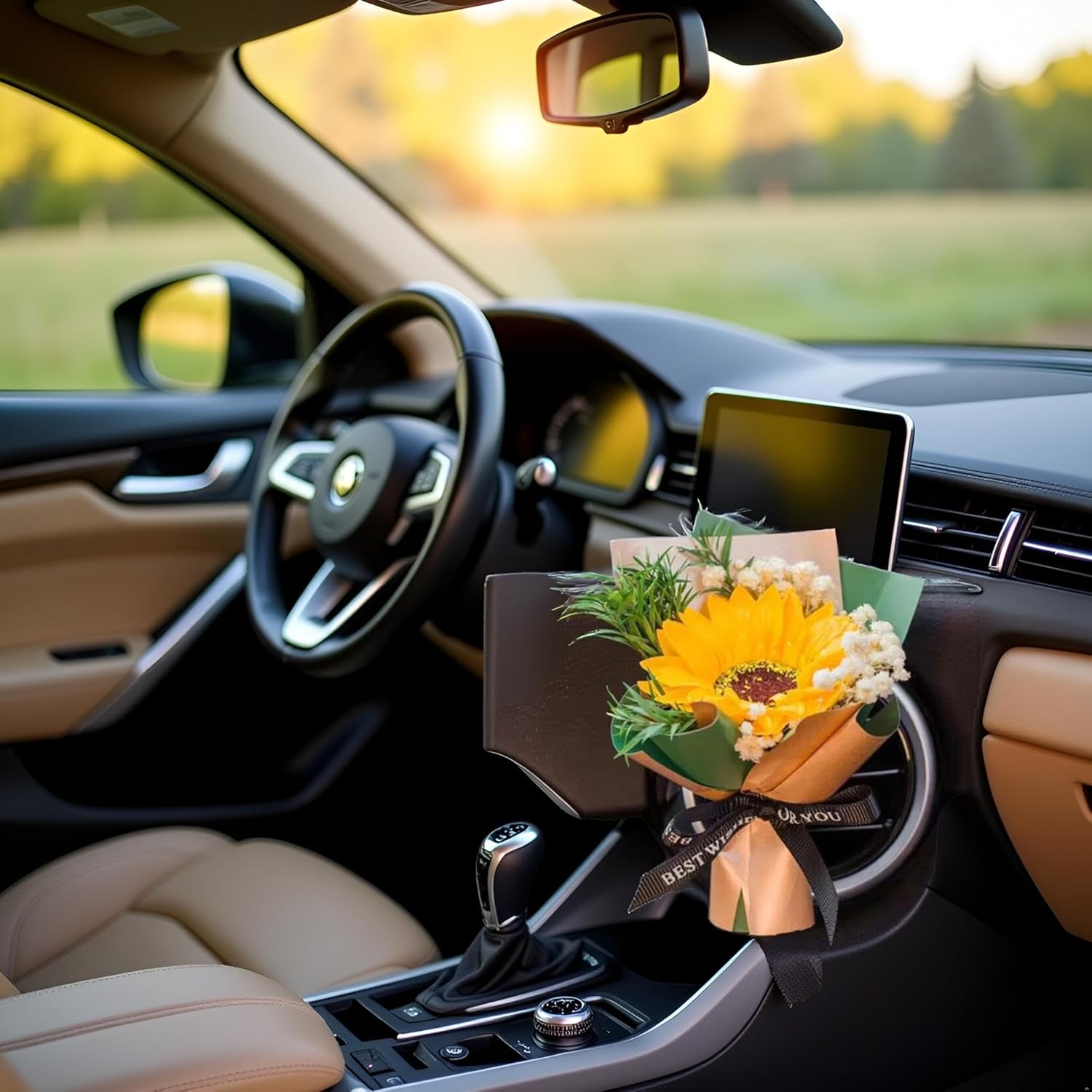 Fresh Flowers Mini Dried Flowers Bouquet for Car Air Vent Clips