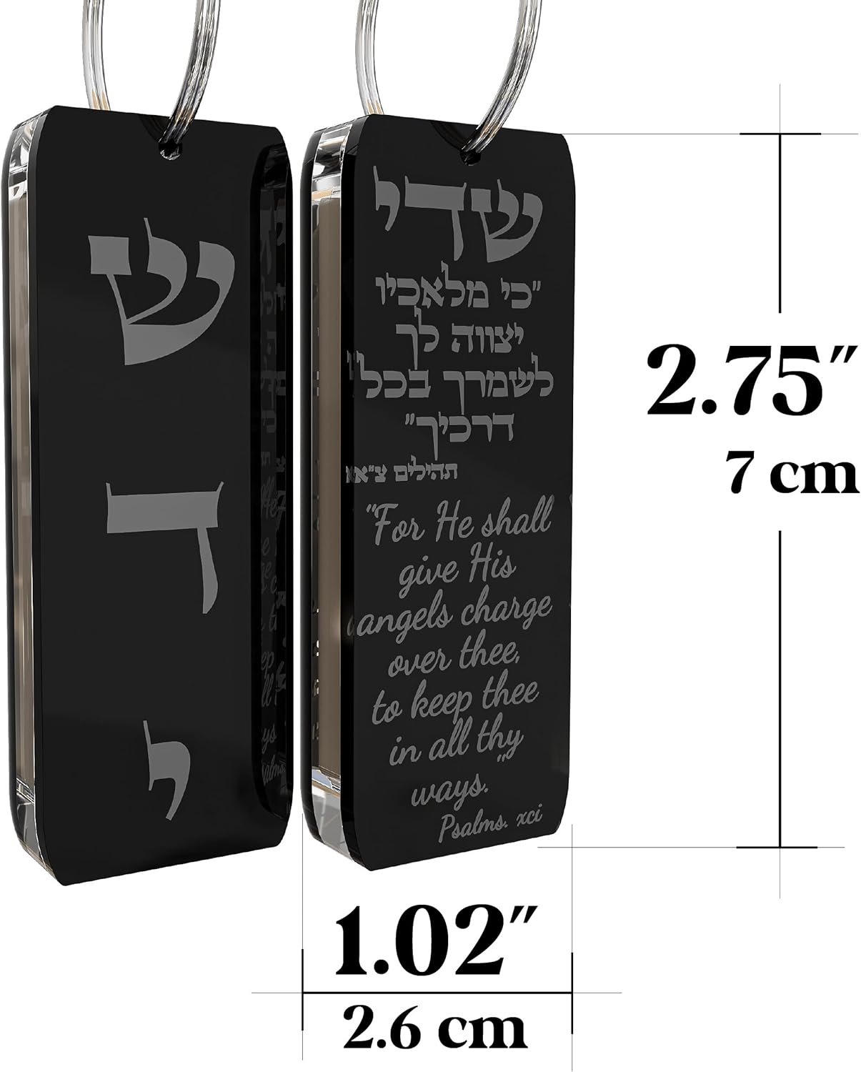 TYLDUM Car Mezuzah with Scroll Glossy Black