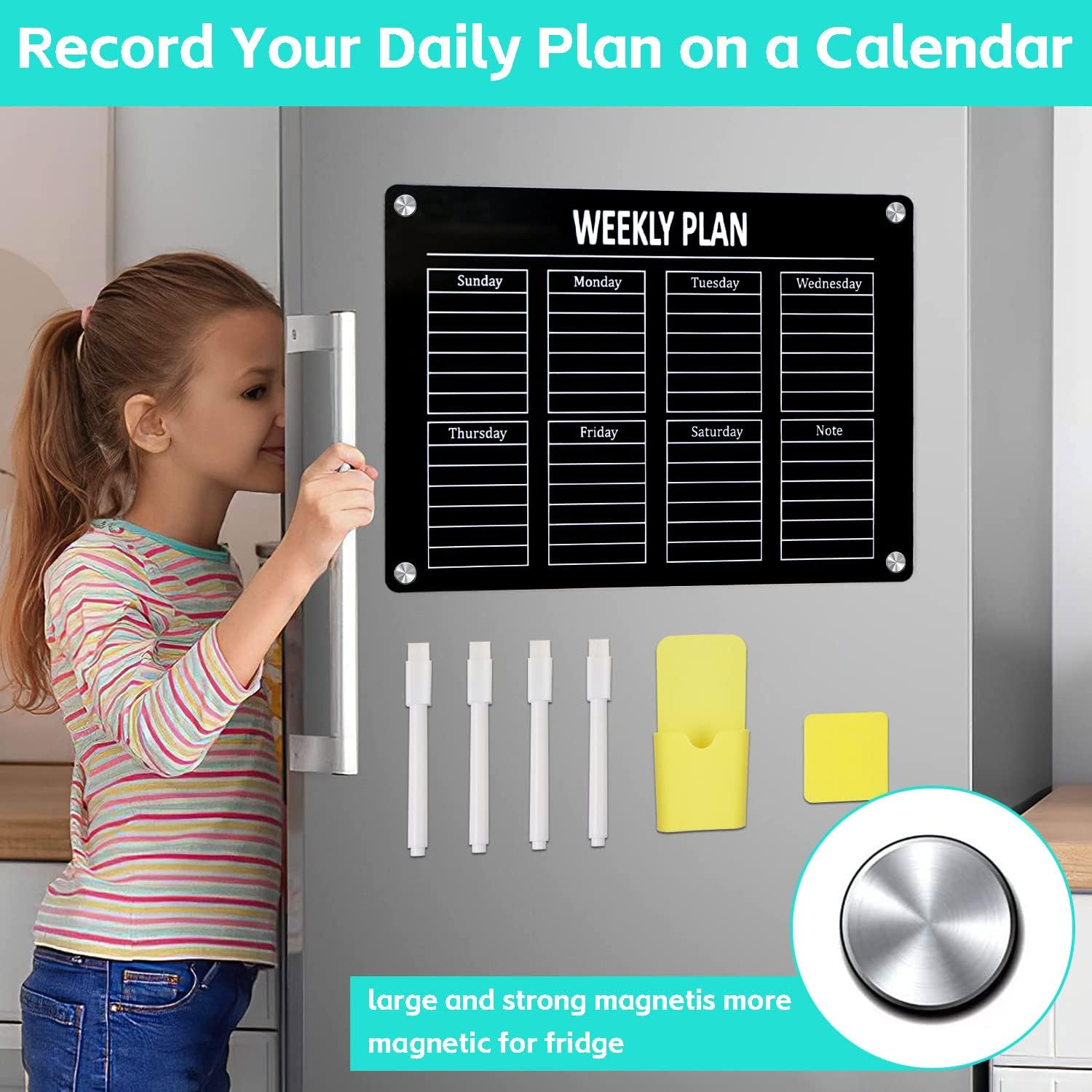 DARENYI Magnetic Dry Erase Calendar Board Set
