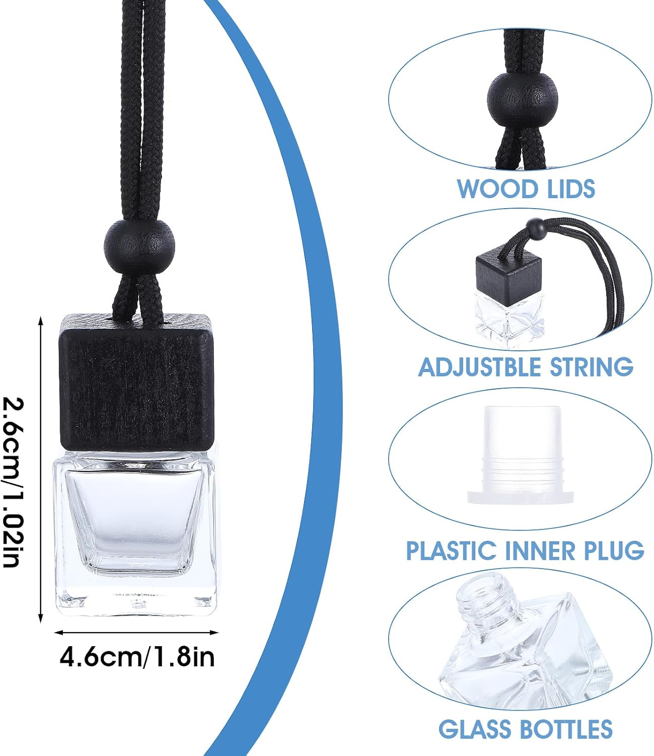 50 Pcs Refillable Car Diffuser Bottles