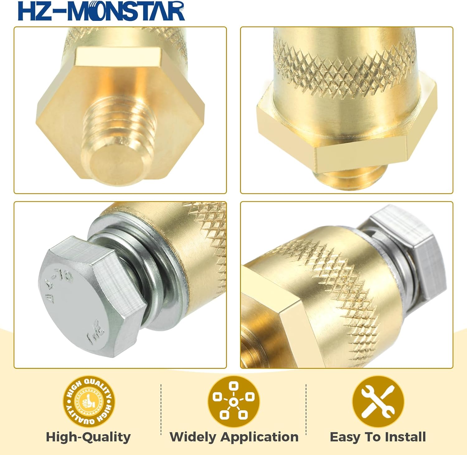 HZ-MONSTAR Battery Terminal Adaptor Kit 2Pcs 38-16 Thread