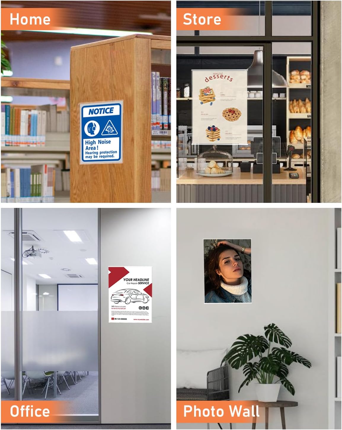 Dynta 12 Pack Acrylic Sign Holder 85x11 Wall Mount Display Stand