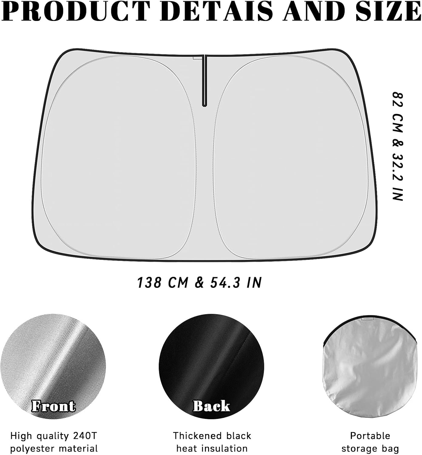 PeakPurit Car Windshield Sun Shade for Subaru 2014-2018 Forester