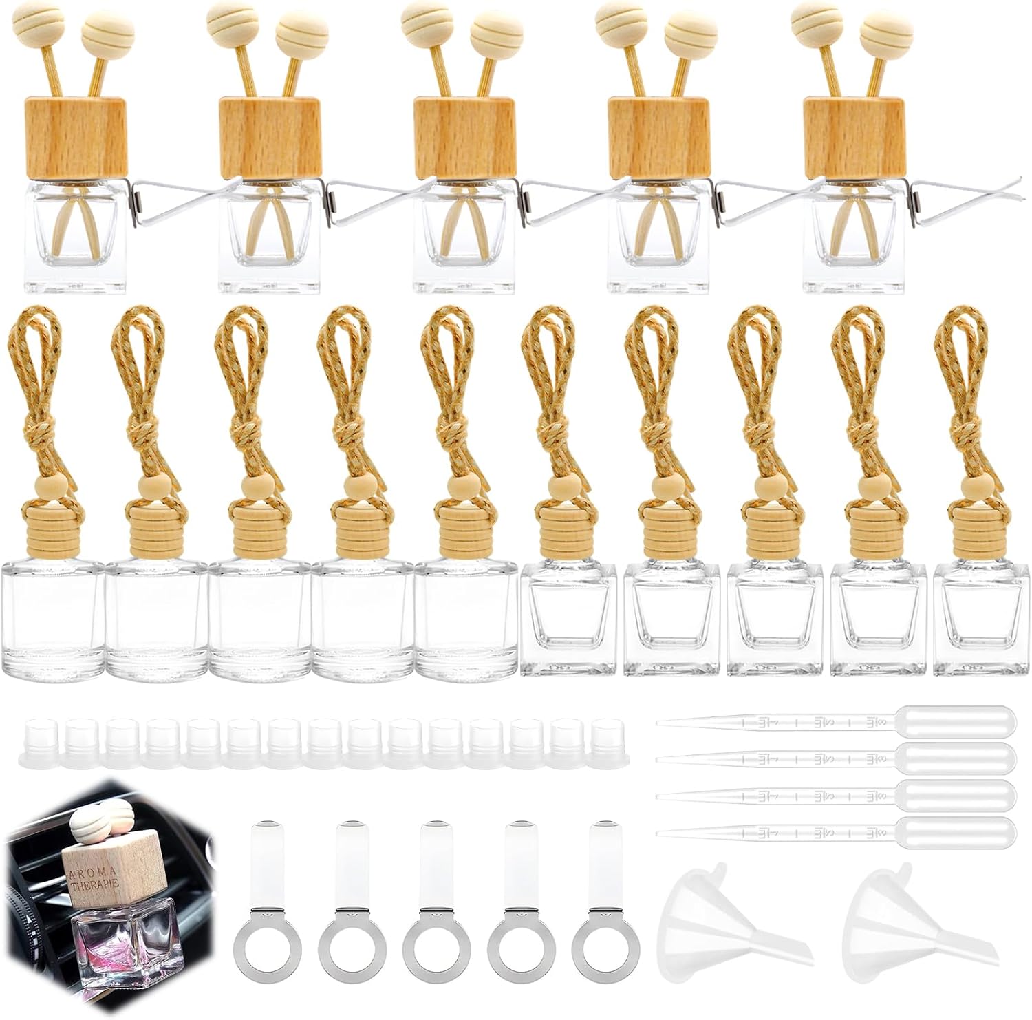 21 Pcs 8ml Clear Car Air Freshener Set