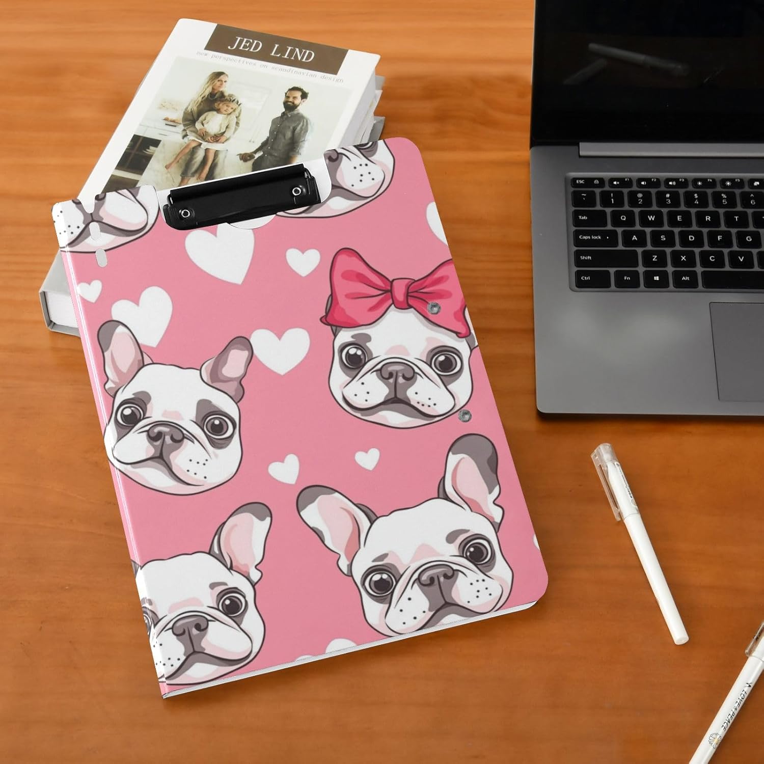 Kcldeci Clipboard Folder with French Bulldog Design