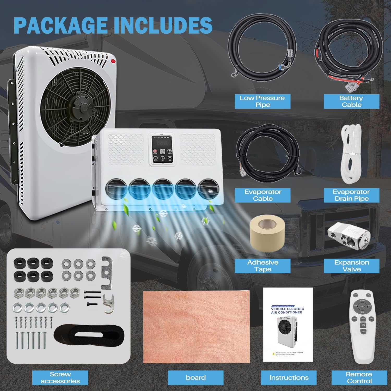 Mieligo 12V Mini Split Air Conditioner 8600BTU